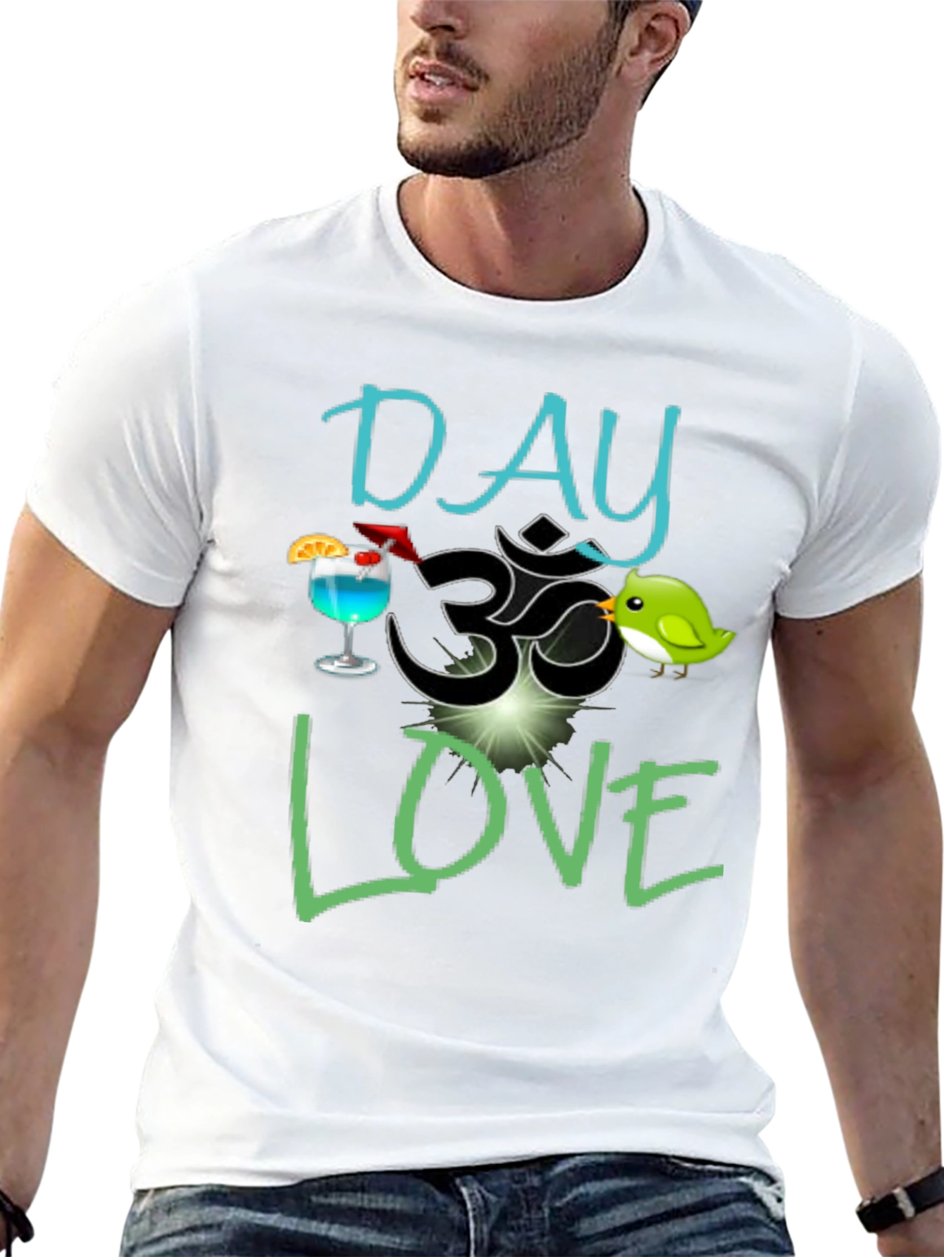 Black Day Om Love T-Shirt - Fun Graphic Tee view 13