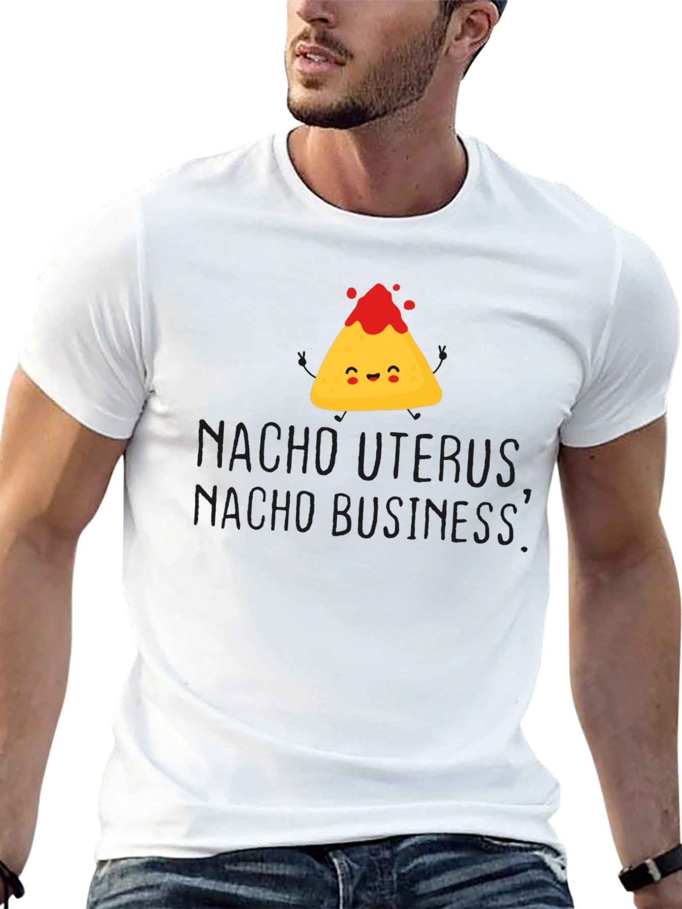 Black Nacho Uterus Graphic T-Shirt Funny Pun Tee view 13