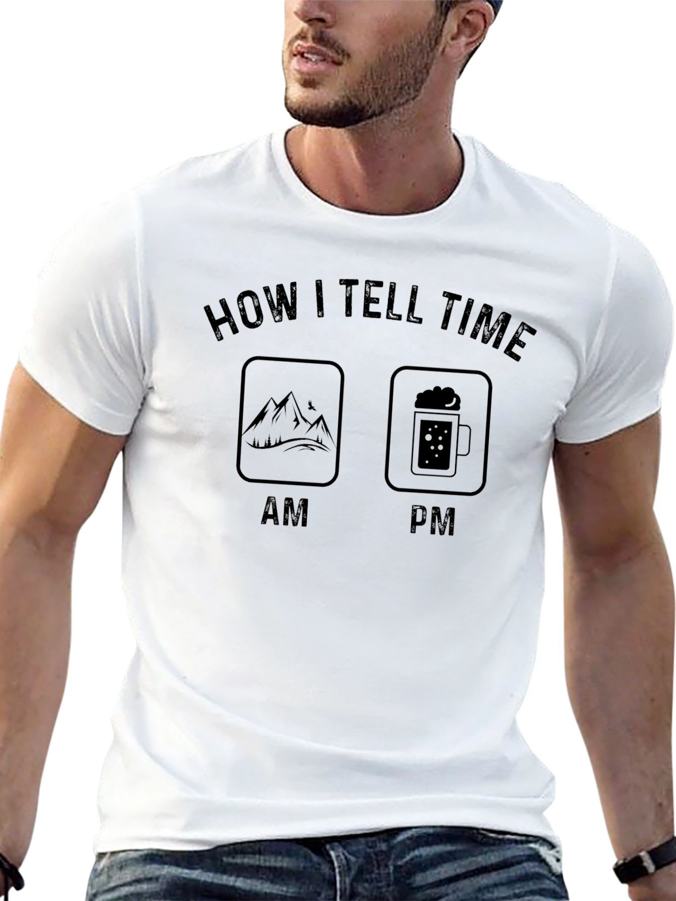 Black How I Tell Time Funny T-Shirt view 13