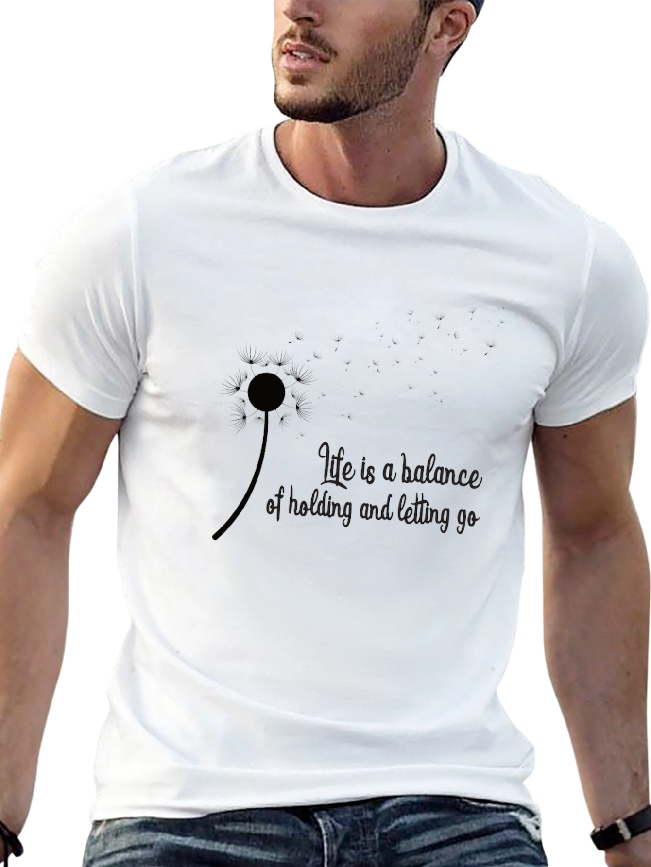 Black Balance Dandelion Graphic Tee - Black Cotton Comfort view 13