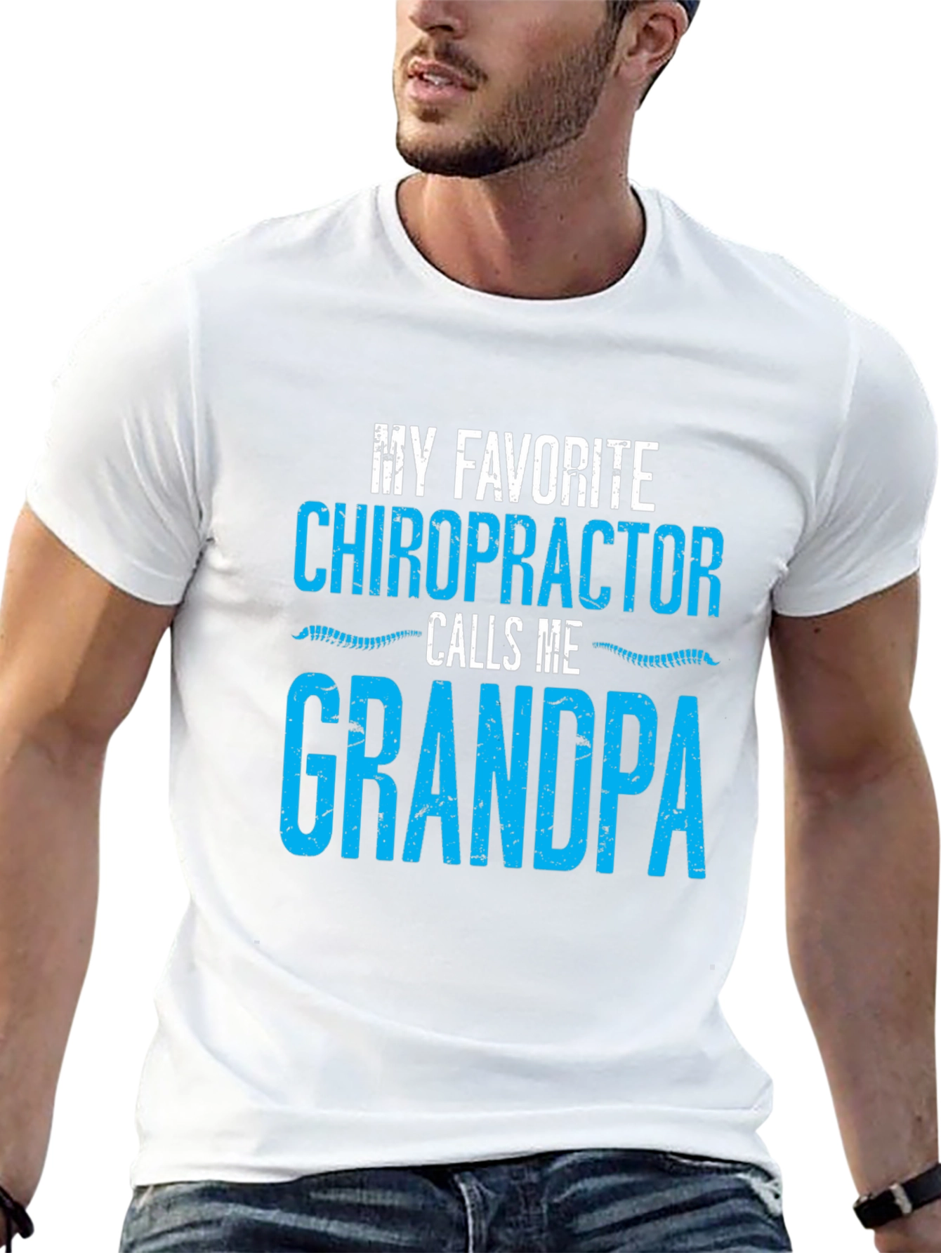 Black Chiropractor Grandpa T-Shirt Funny Gift view 13