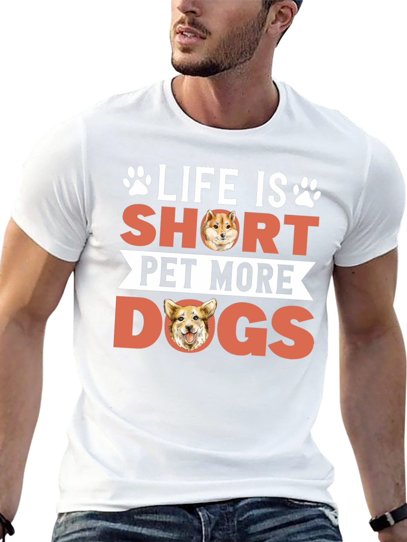 Black Life is Short Pet More Dogs Graphic Tee view 13