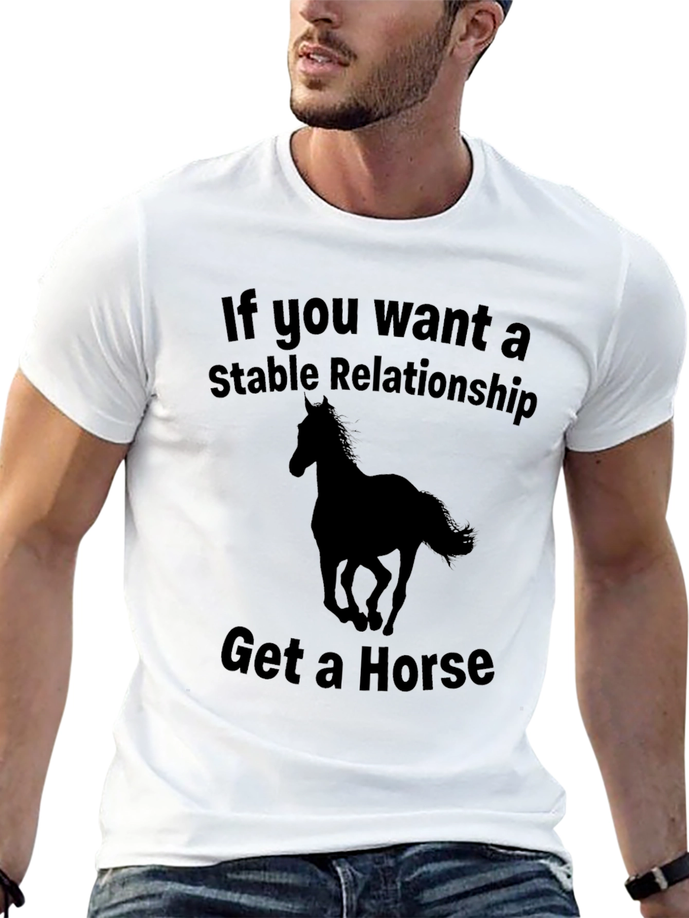 Black Stable Relationship Horse T-Shirt - Funny Equestrian Tee view 13