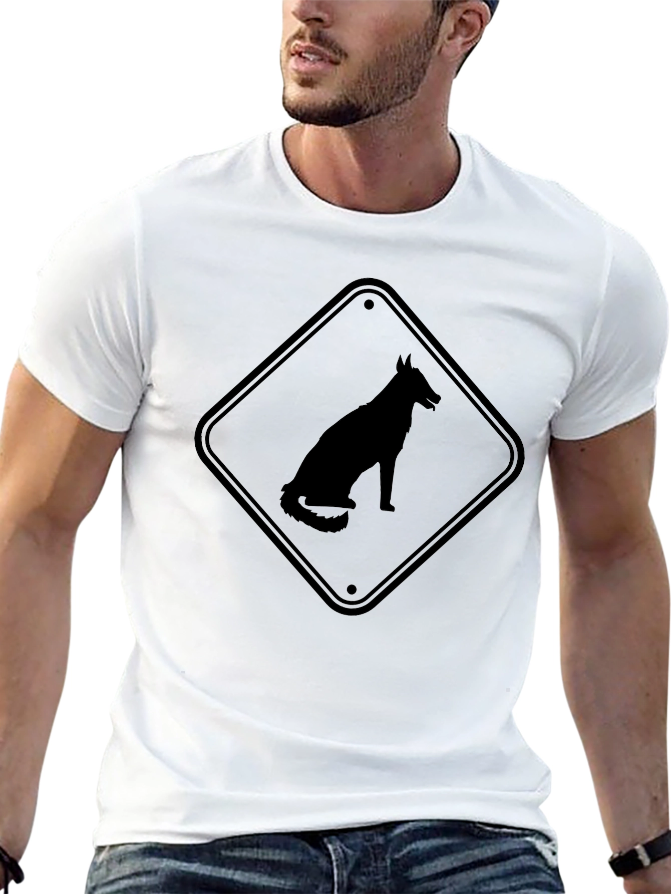 Black Dog Silhouette Graphic Tee - Black T-Shirt view 13