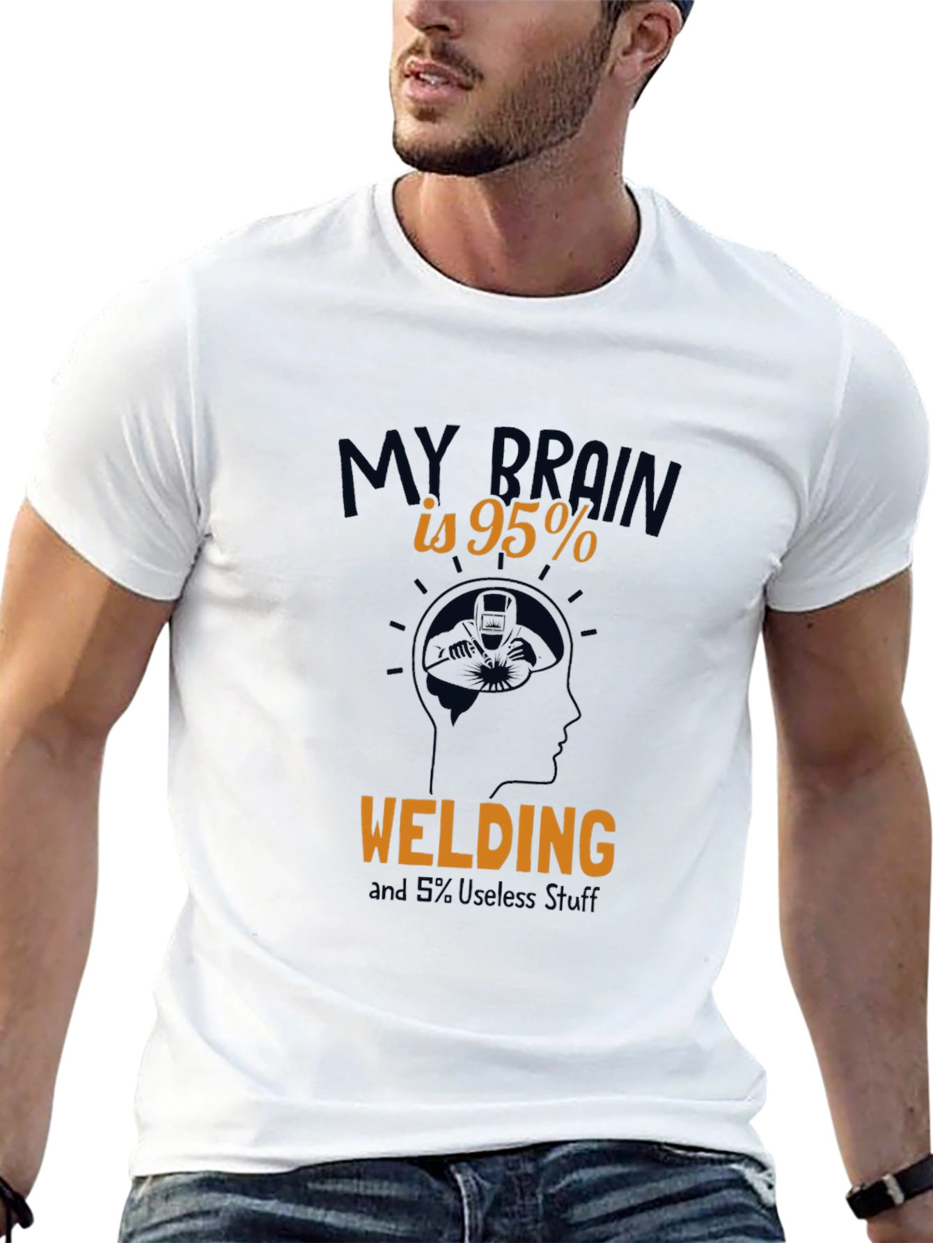 Black Welding Brain T-Shirt view 13