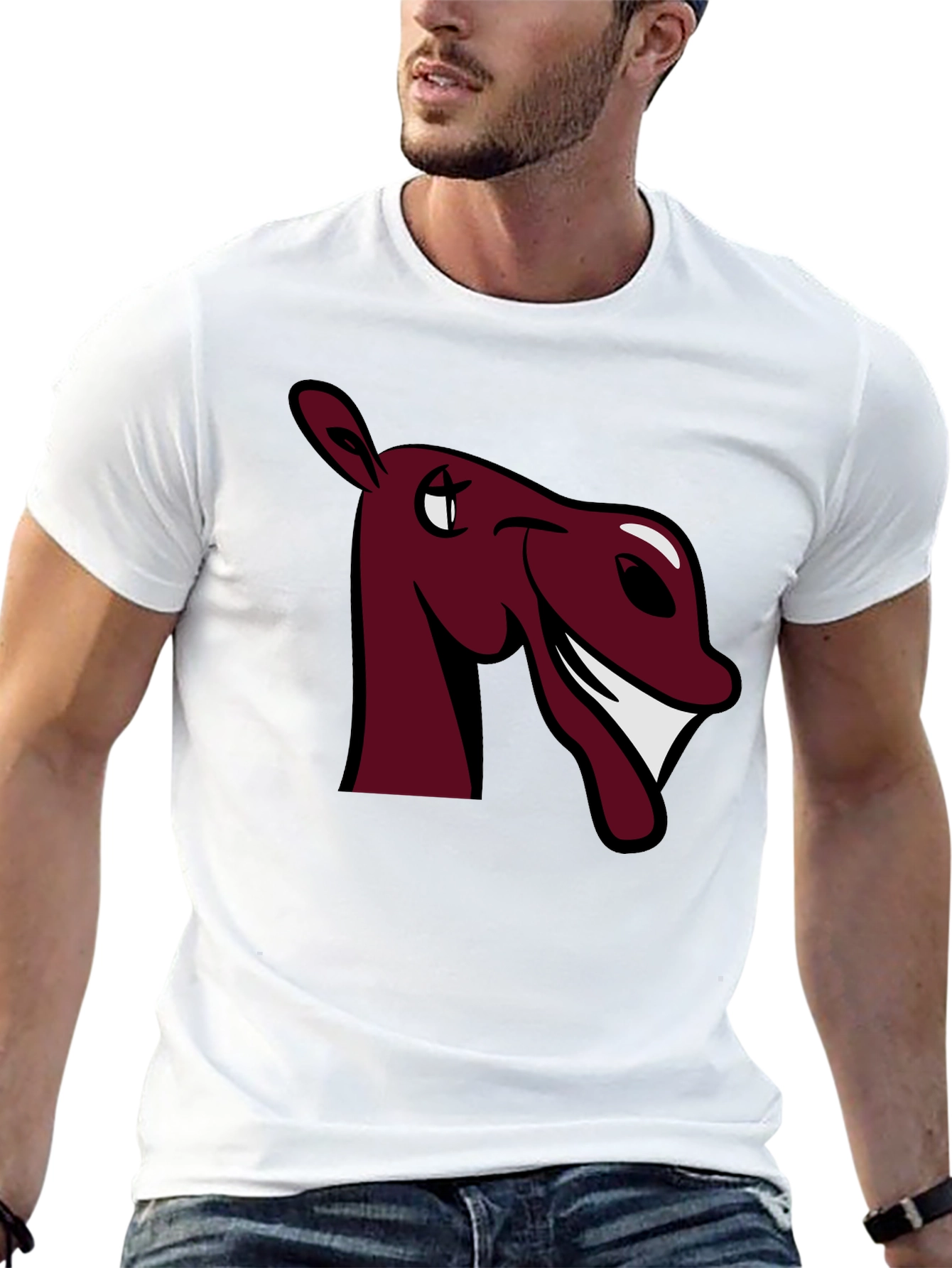 Black Funny Horse Graphic Tee - Burgundy view 13