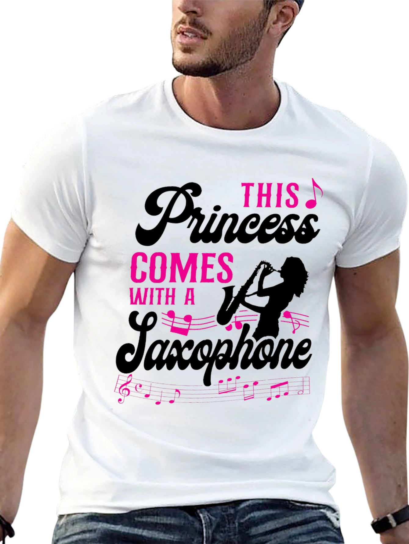 Black Princess Saxophone T-Shirt - Musician Tee view 13
