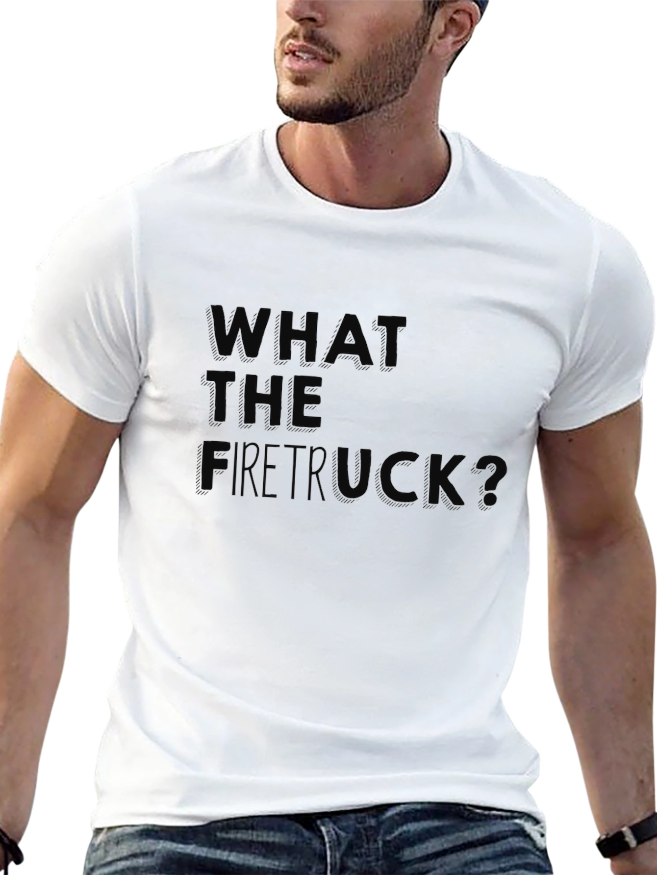 Black What The Firetruck? Funny Graphic Tee view 13