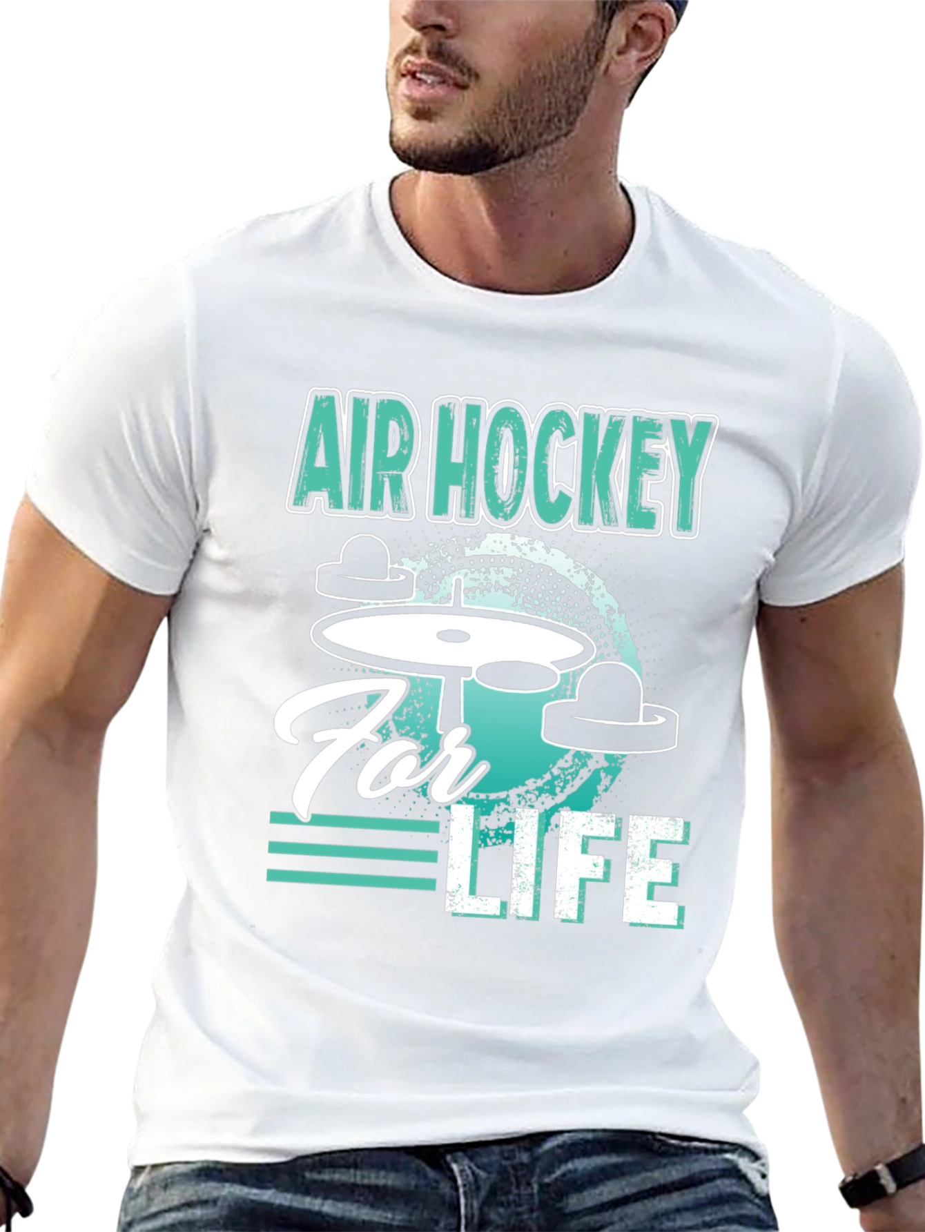 Black Air Hockey for Life Graphic Tee view 13
