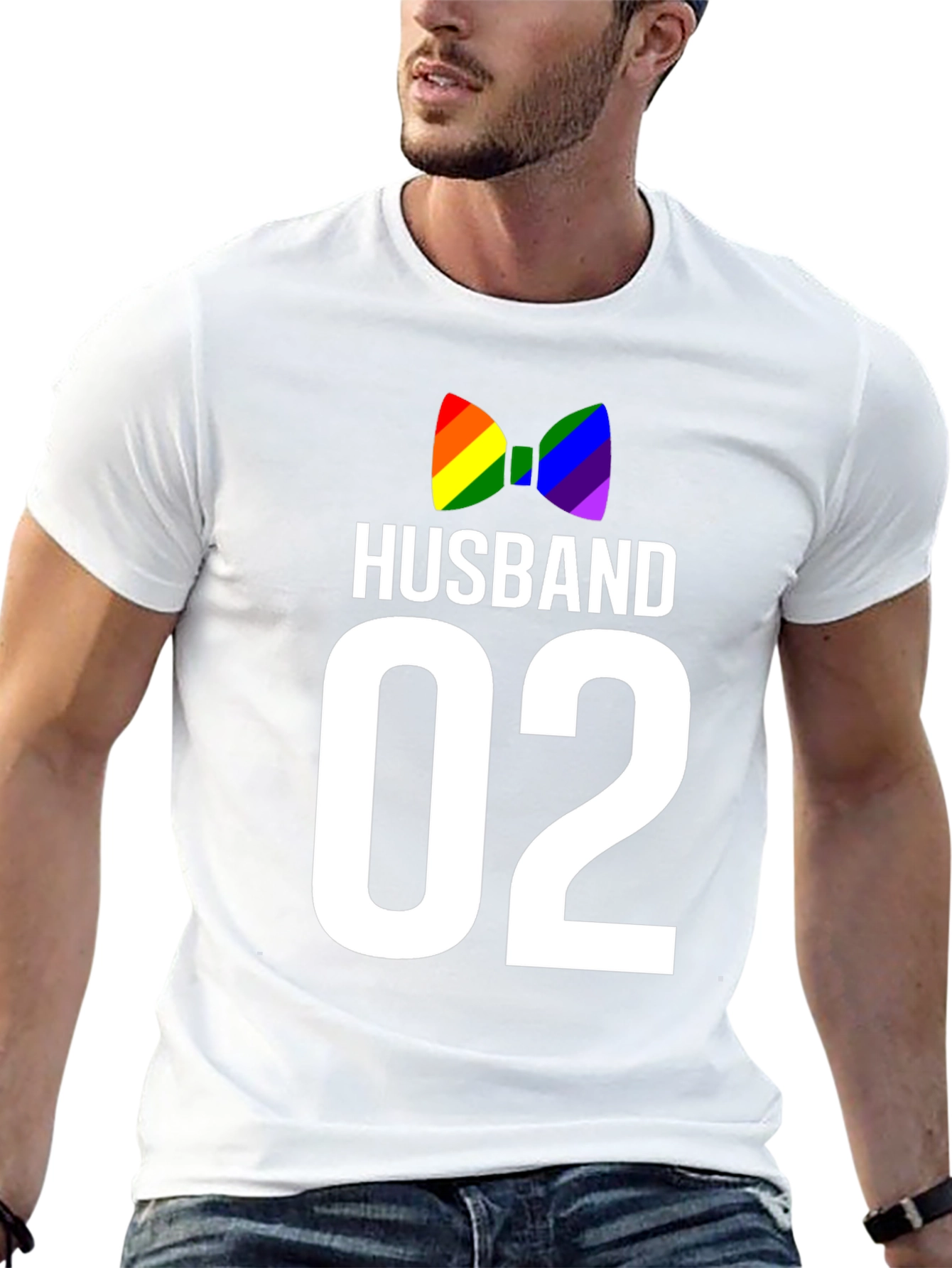 Black Husband 02 LGBT Pride Bow Tie Graphic Tee view 13