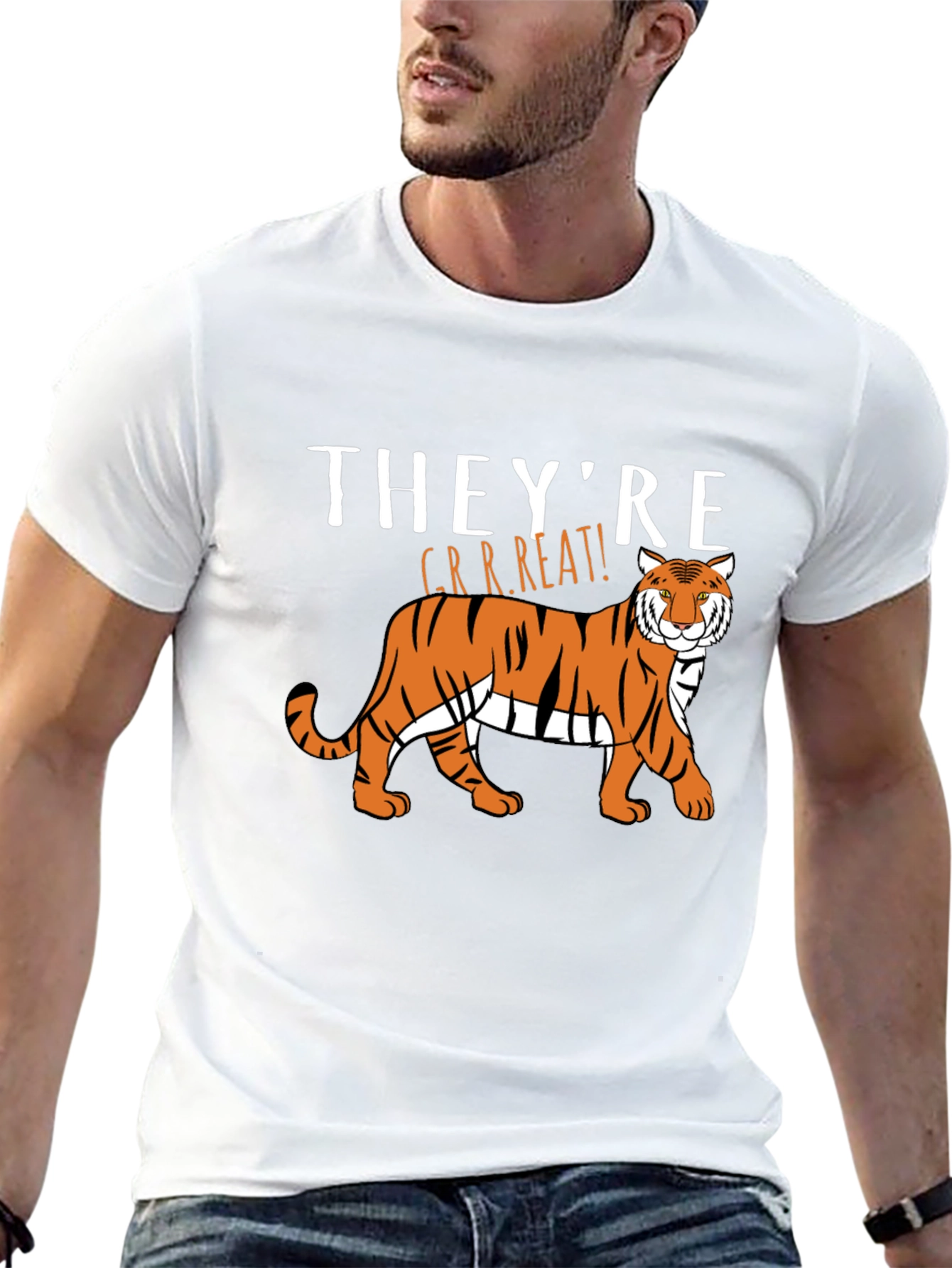 Black They're GRRREAT! Tiger Graphic T-Shirt view 13