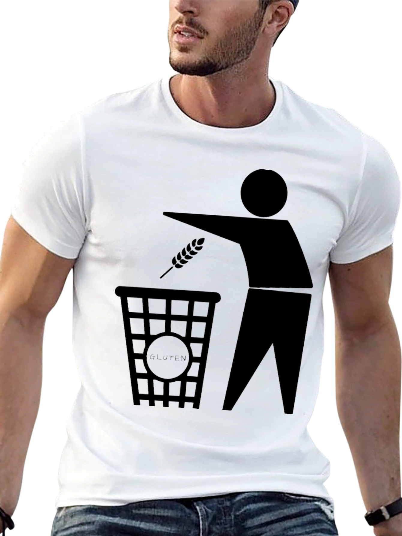 Gluten Free T-Shirt - Black, Symbolic Design - 13