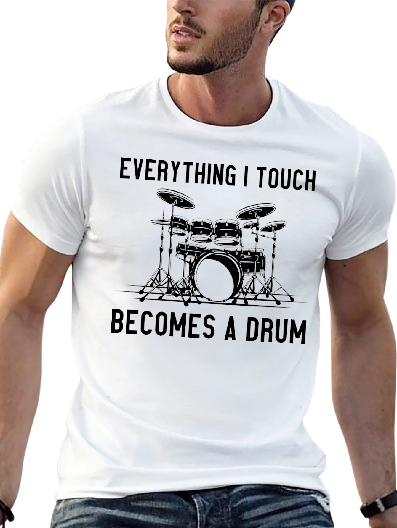 Black Everything I Touch Becomes a Drum T-Shirt view 13