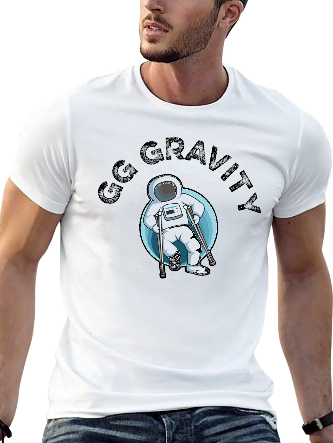 Black GG Gravity Astronaut T-Shirt view 13