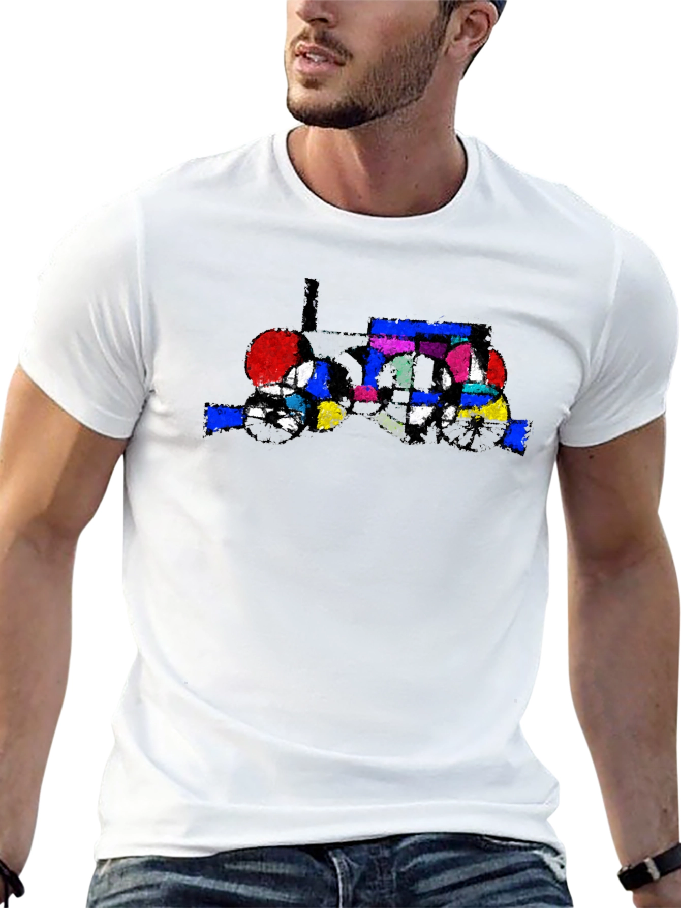 Colorful Tractor Graphic Tee - 13