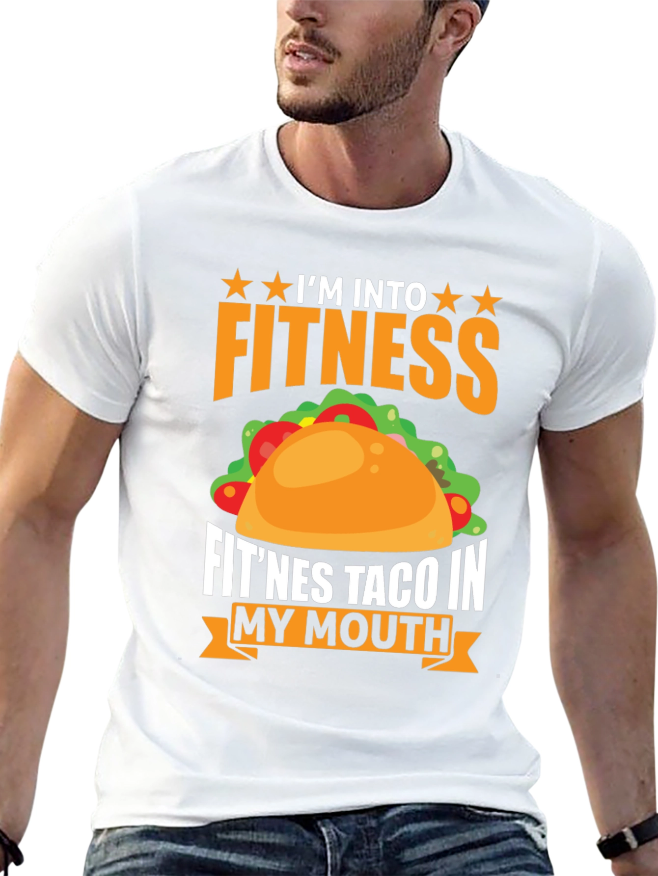 Black Fitness Taco Graphic T-Shirt Funny Foodie Tee view 13
