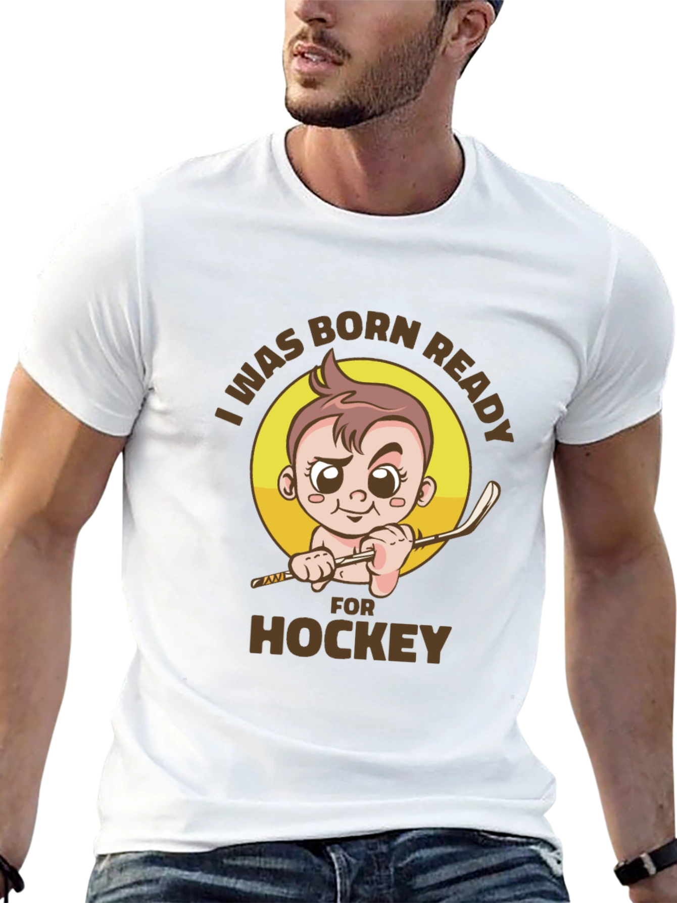 Black Born Ready Hockey T-Shirt - Newborn Athlete view 13