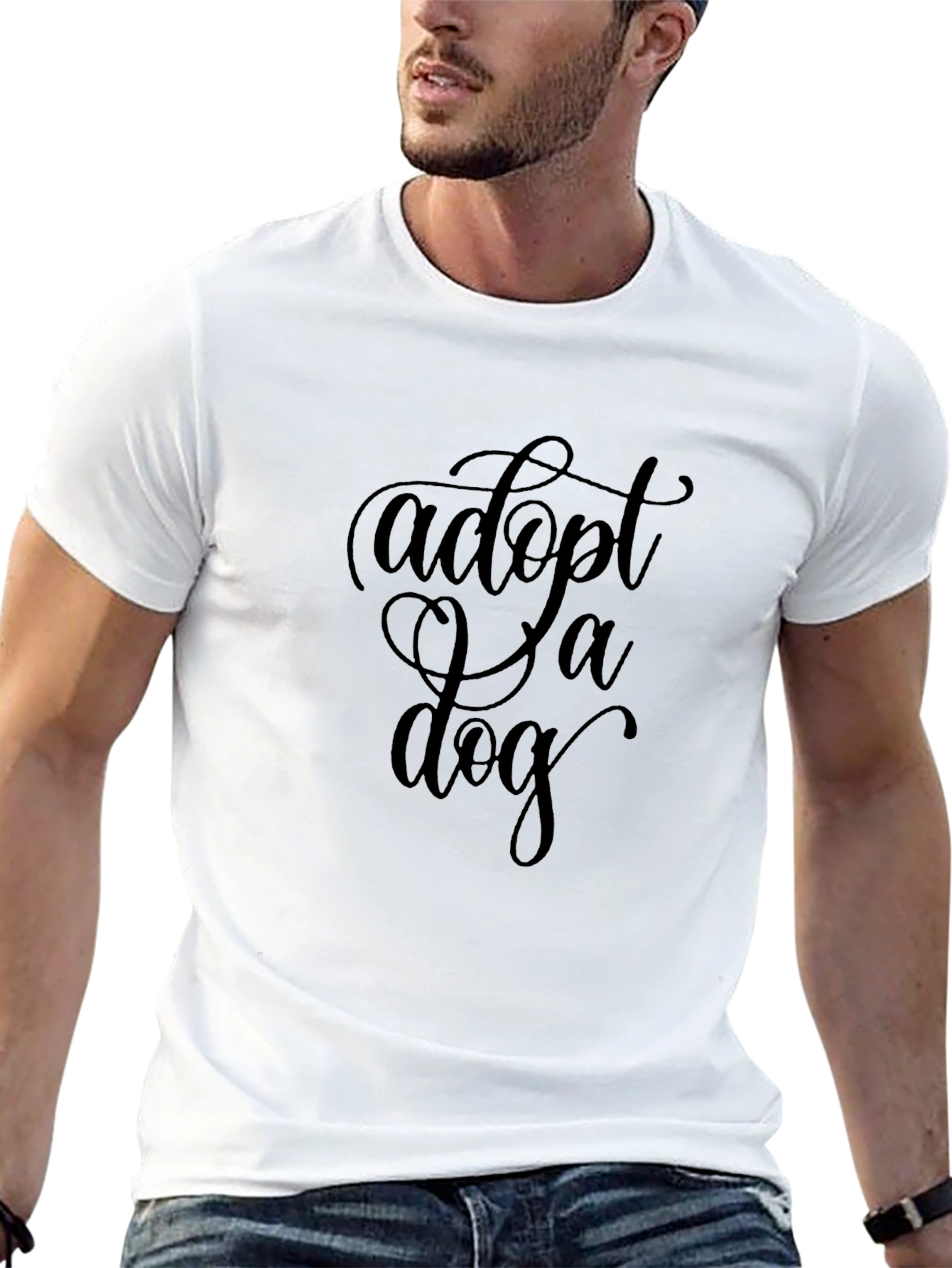 Black Adopt a Dog Black Graphic Tee view 13