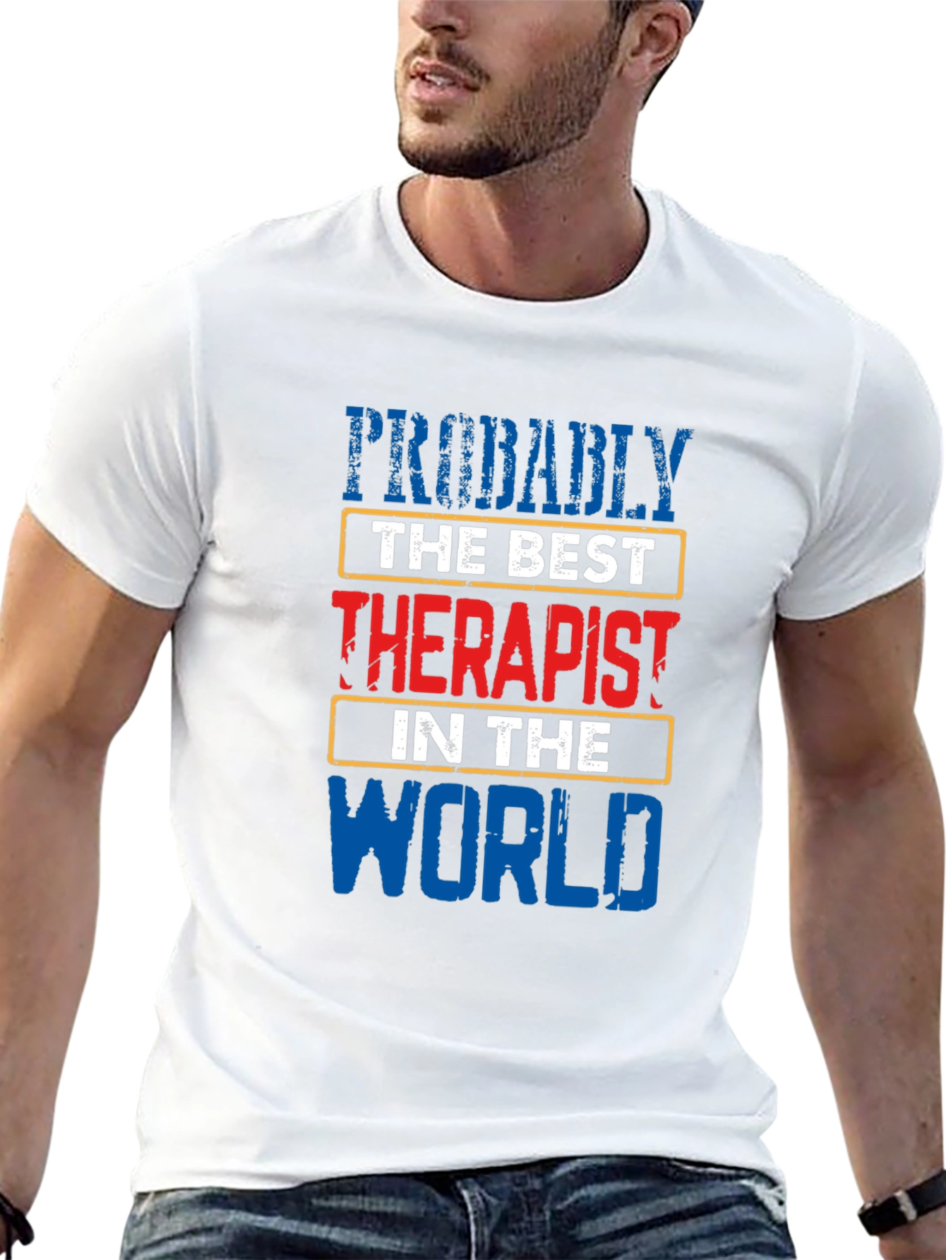 Black Probably The Best Therapist T-Shirt view 13