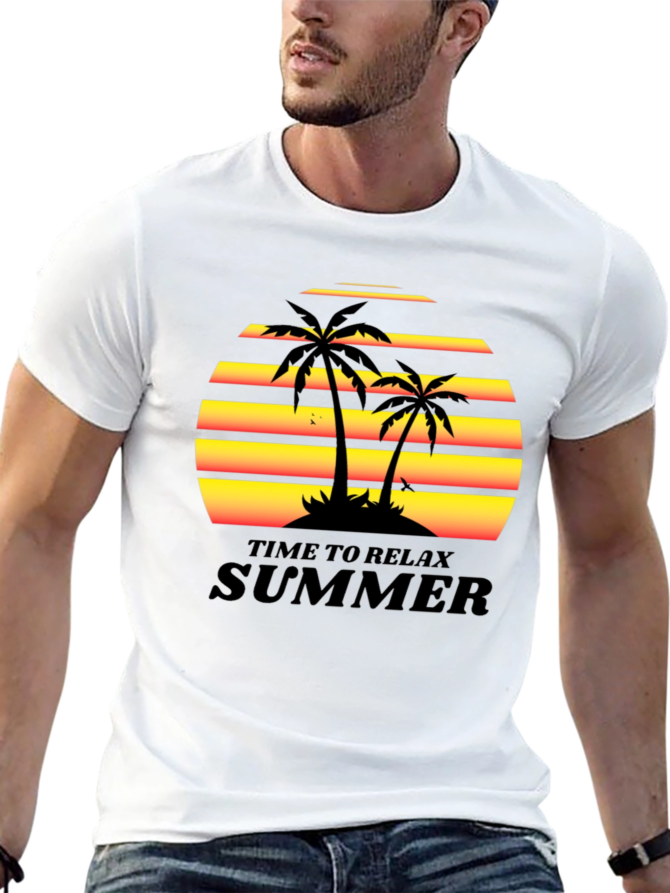 Summer Vibes Black T-Shirt - Time to Relax - 13