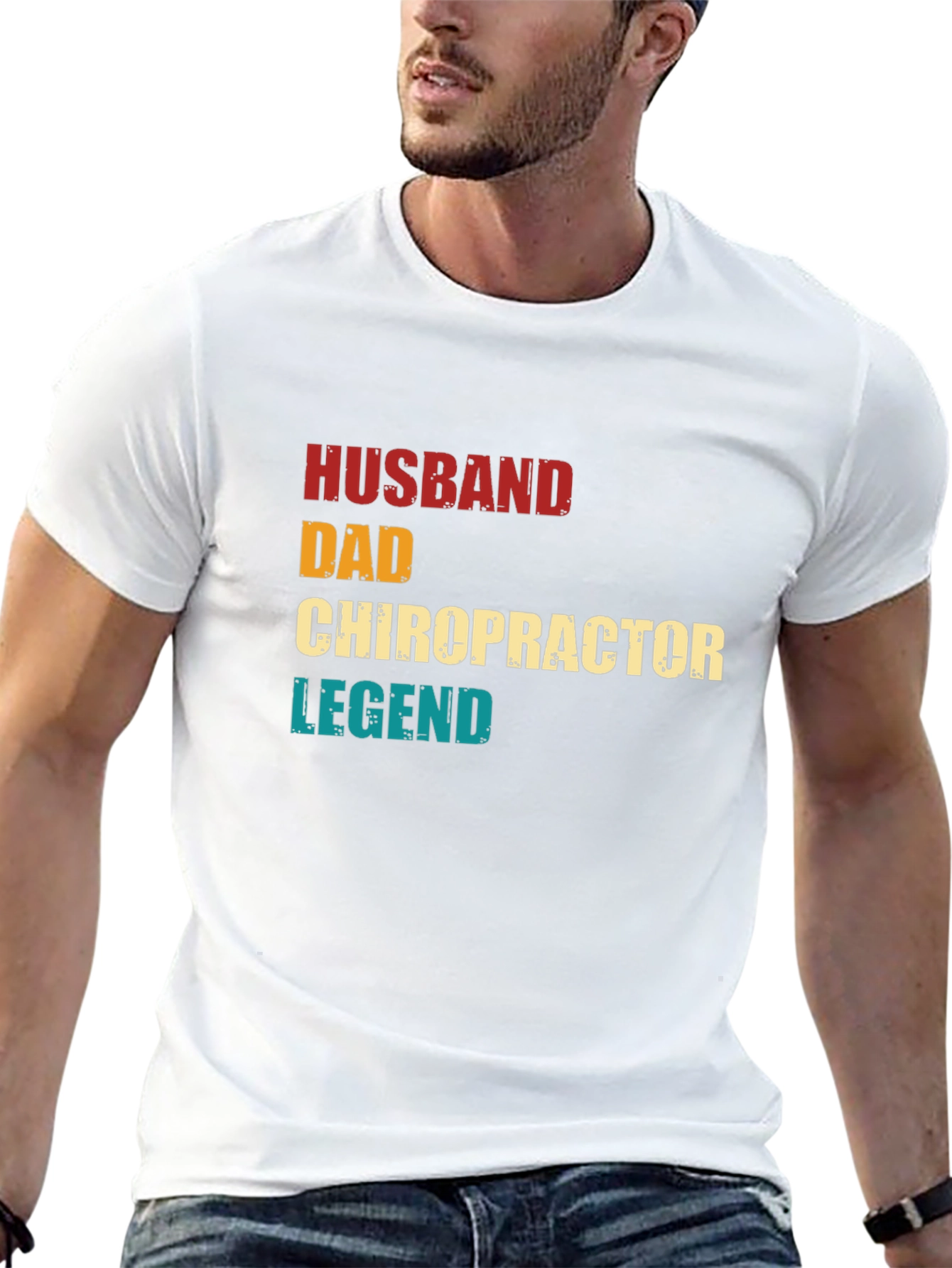 Black Husband Dad Chiropractor Legend T-Shirt view 13