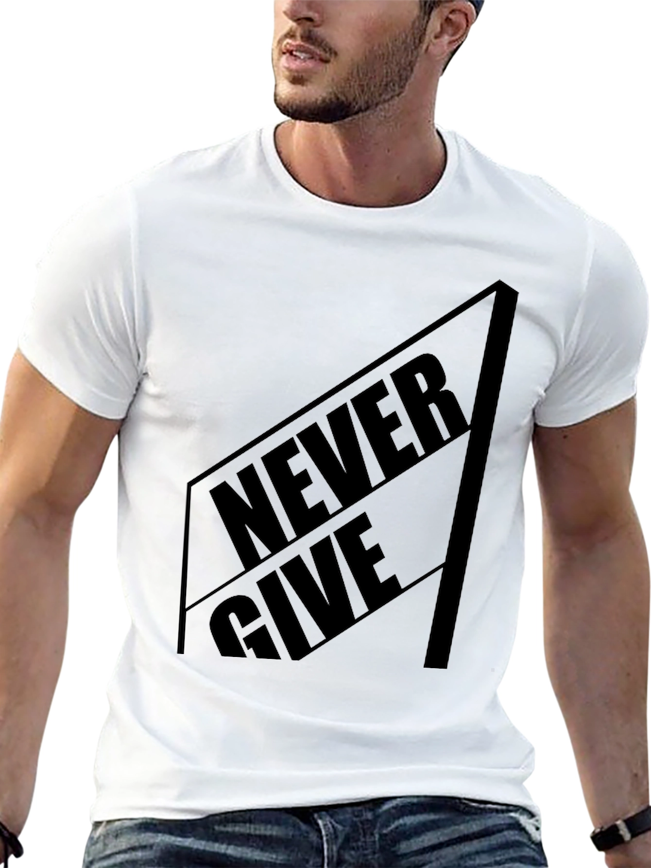 Black Never Give Black Graphic Tee - Stylish Menswear view 13