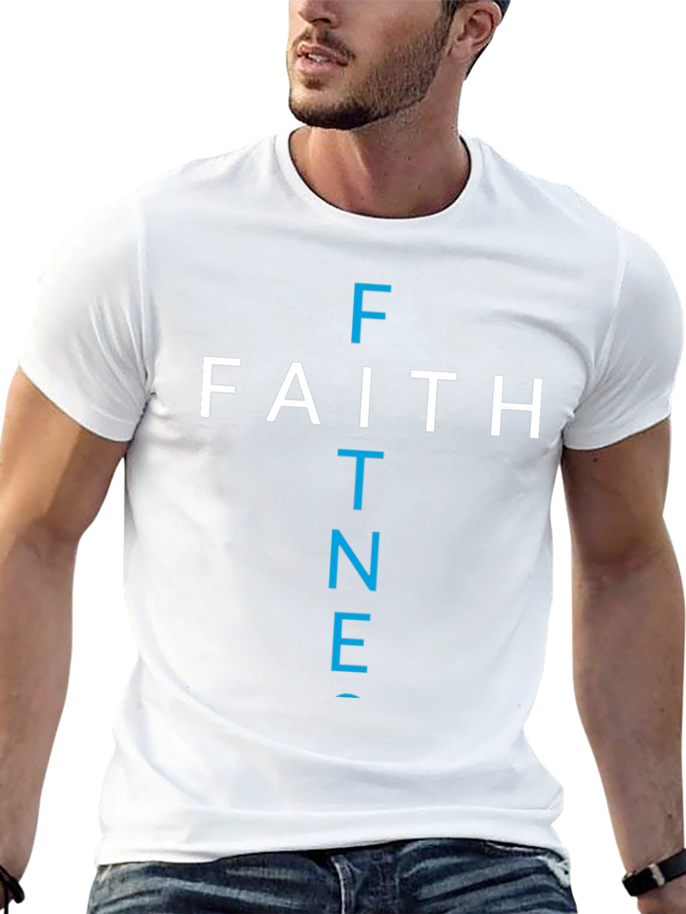 Black Faith Fitness Graphic Tee - Christian Workout Shirt view 13