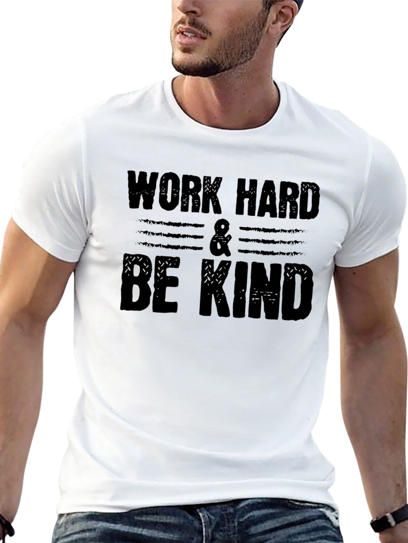 Black Work Hard & Be Kind Graphic T-Shirt view 13