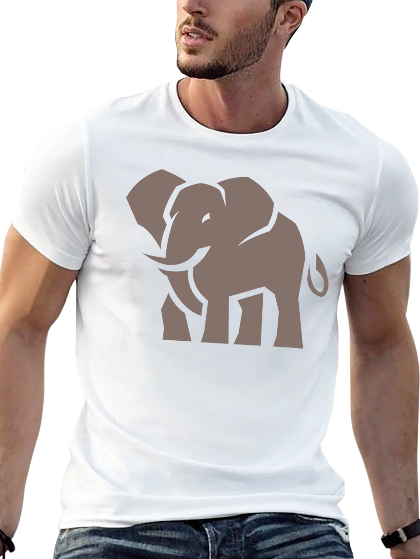 Black Elephant Graphic Tee - Stylish Men's Black T-Shirt view 13