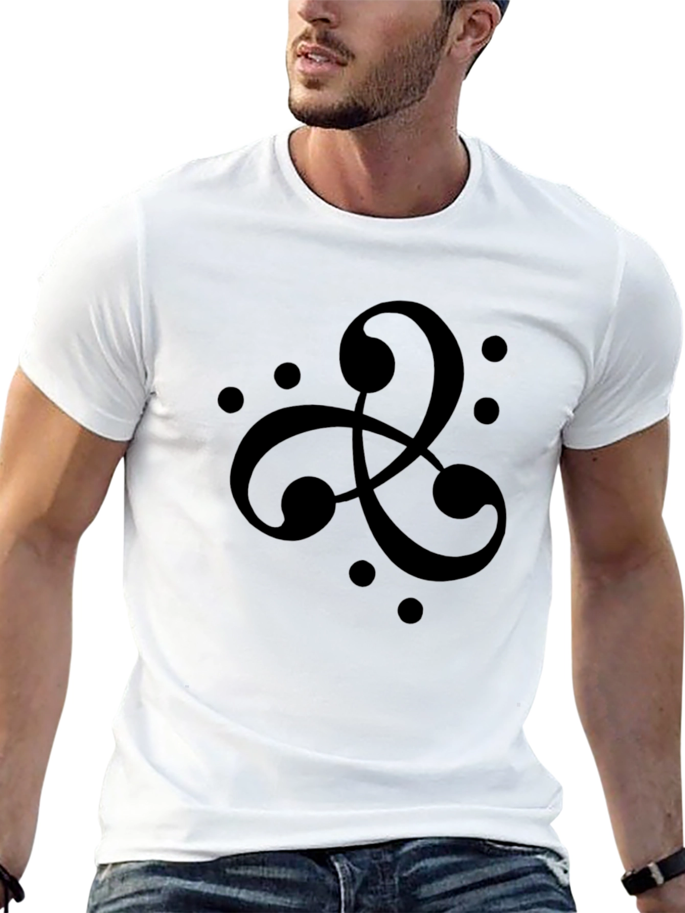 Black Abstract Celtic Knot Black T-Shirt view 13