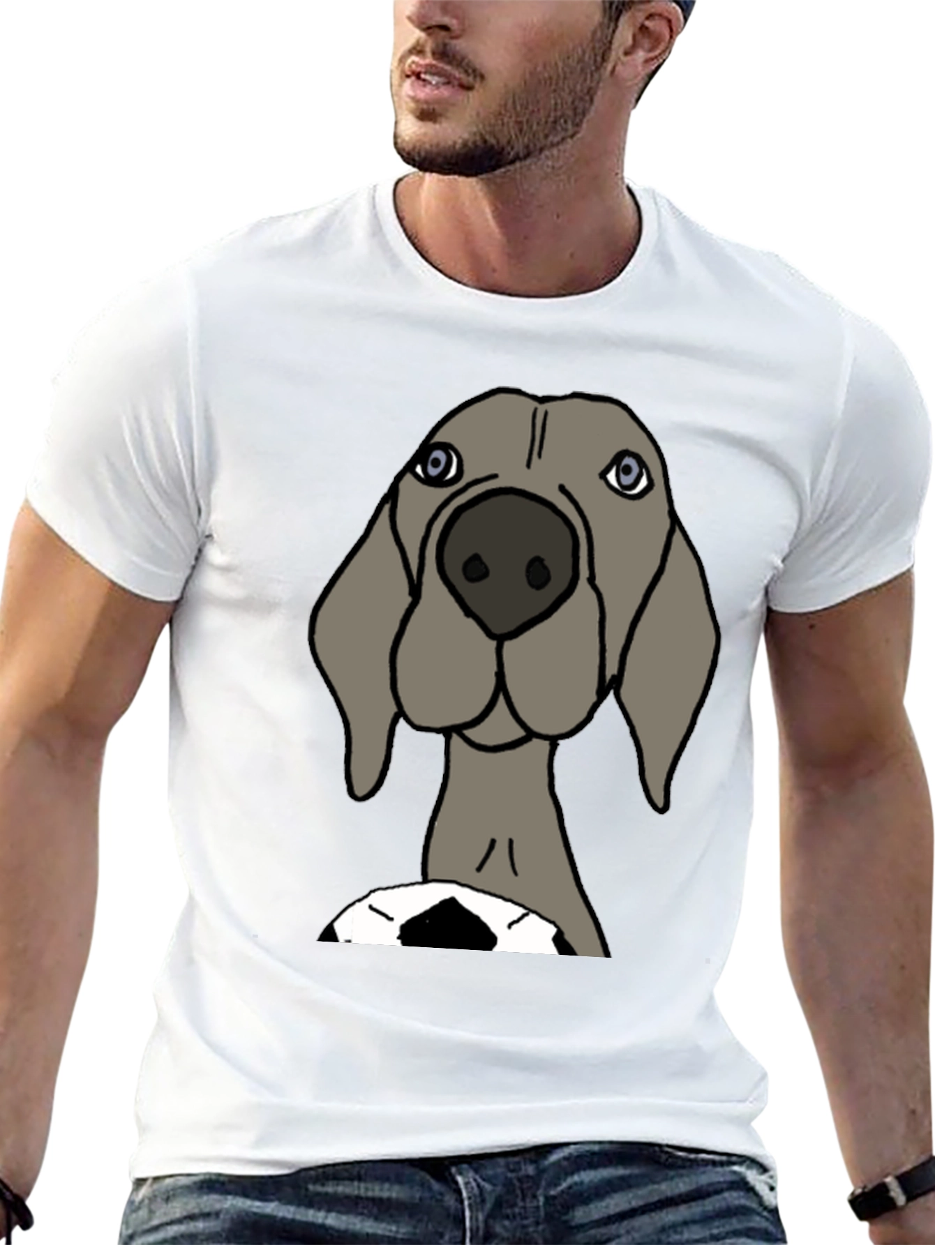 Black Dog with Soccer Ball Graphic T-Shirt view 13