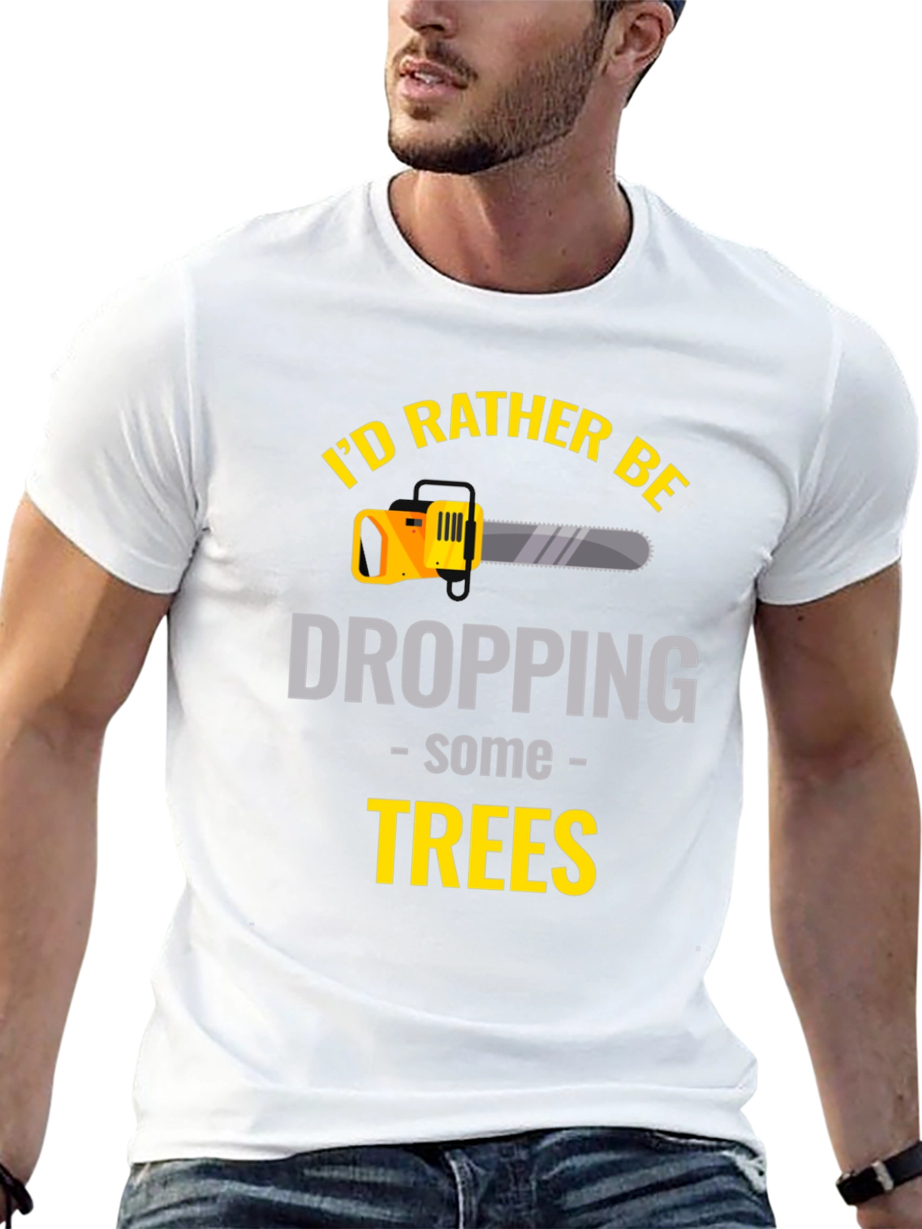 Black I'd Rather Be Dropping Trees - Graphic T-Shirt view 13