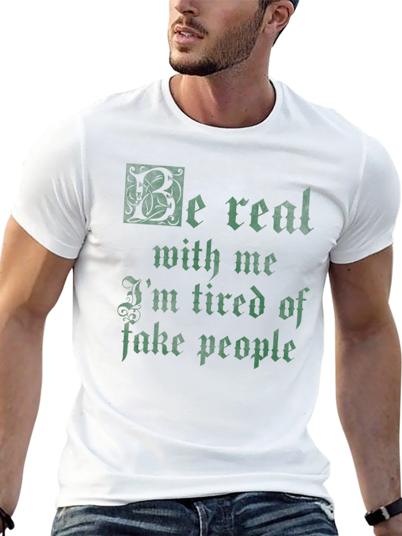 Black Be Real Men's Graphic T-Shirt view 13