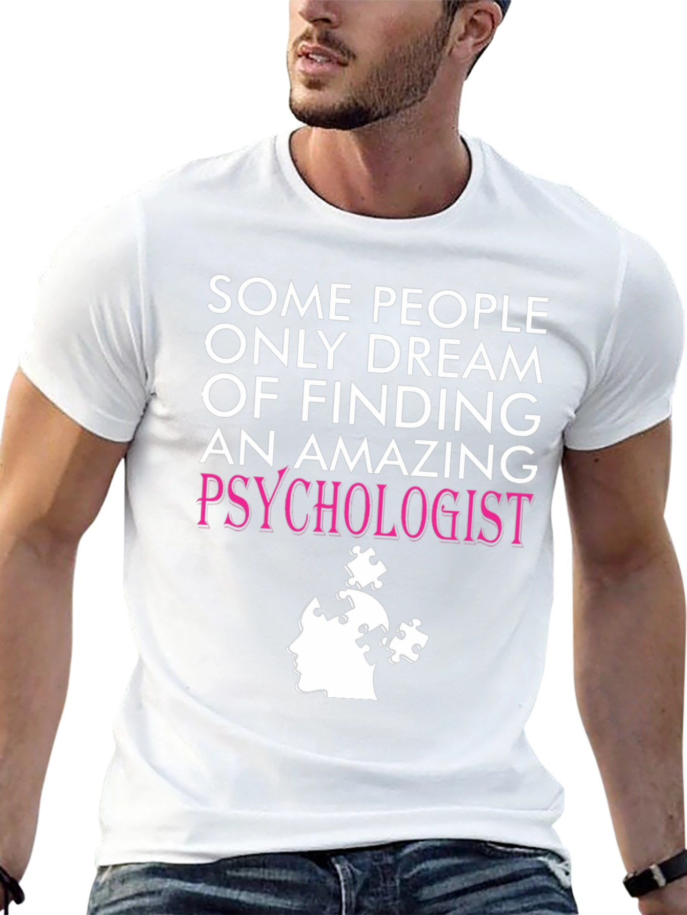 Black Amazing Psychologist T-Shirt - Puzzle Design view 13