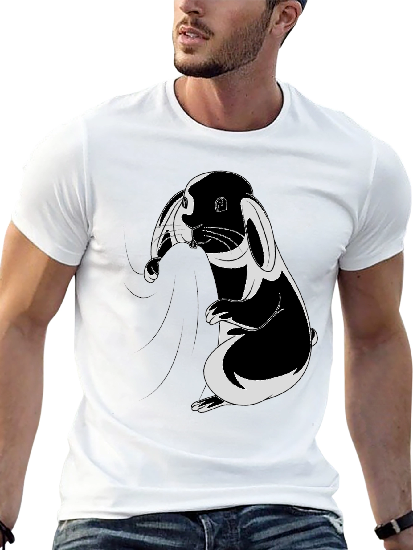 Black Bunny Graphic T-Shirt - Soft Cotton Blend view 13