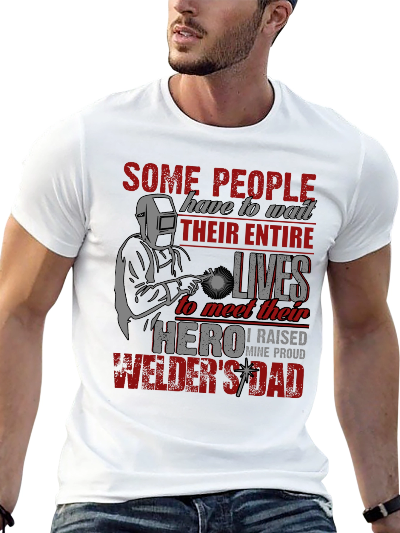 Black Welder's Dad T-Shirt - Proud Father's Day Gift view 13