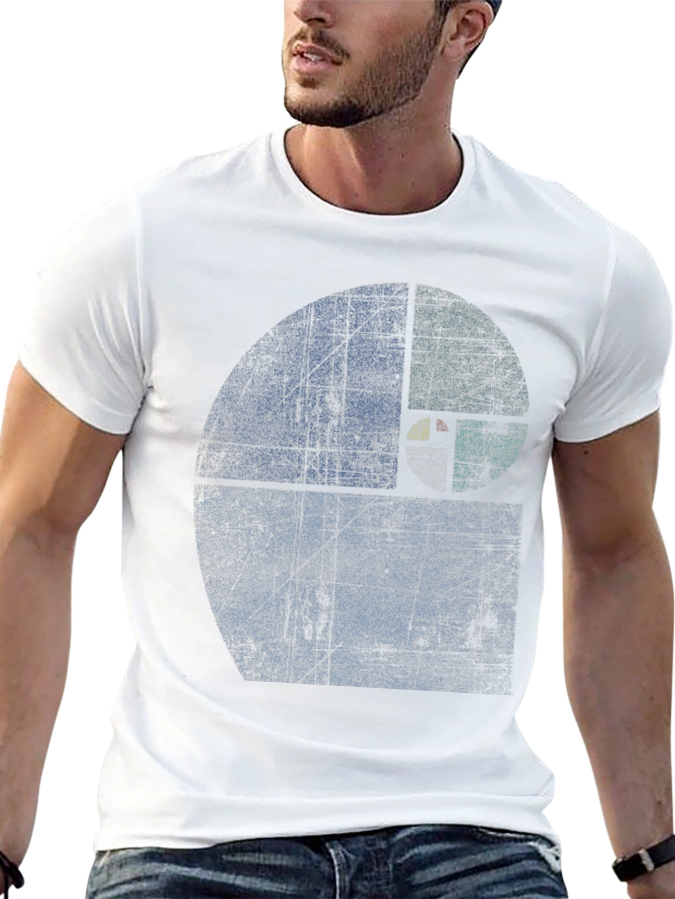 Black Fibonacci Sequence Graphic T-Shirt - Distressed Style view 13