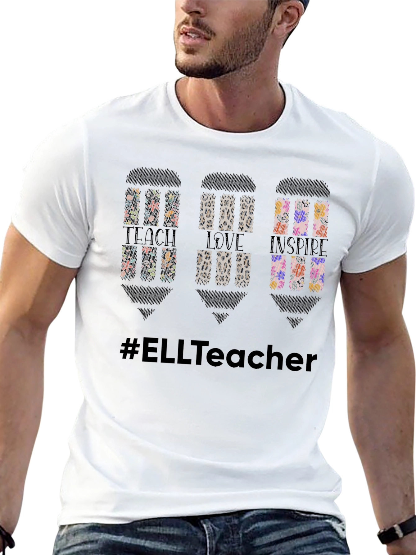 Black Teacher Life T-Shirt - Teach Love Inspire - ELL Teacher view 13