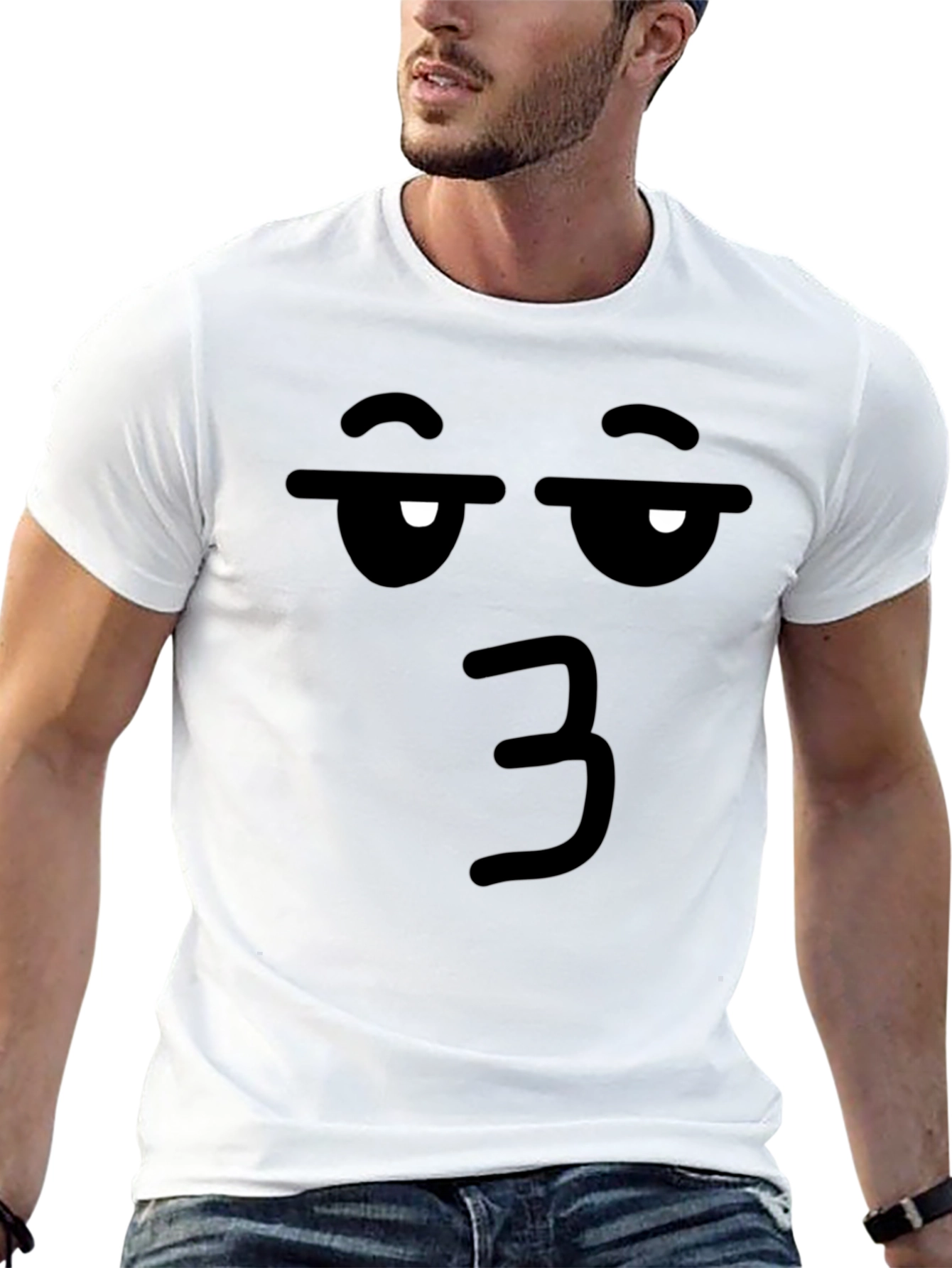 Black Funny Face Emoji Black T-Shirt view 13