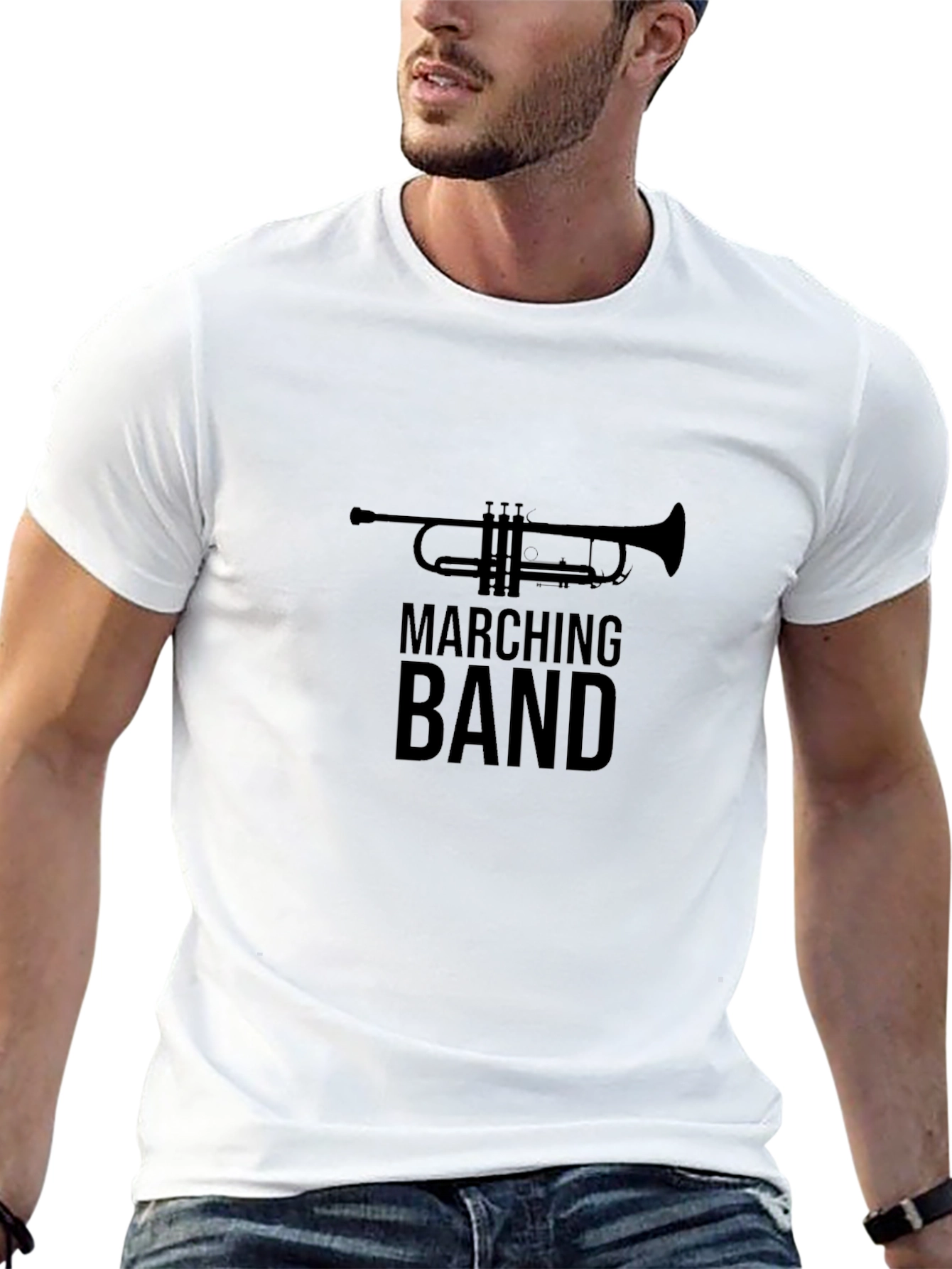 Black Marching Band Trumpet T-Shirt view 13