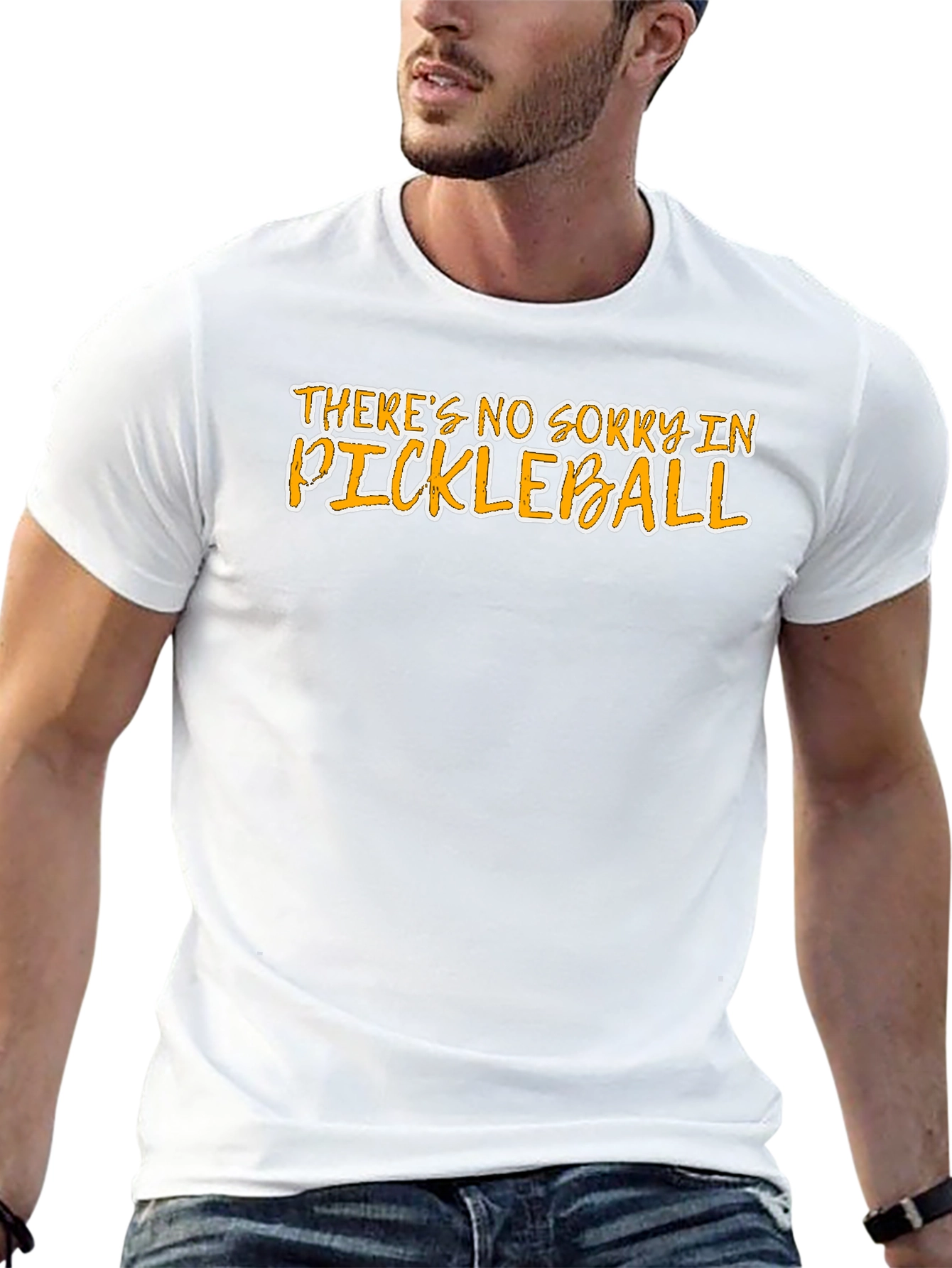 Black Funny Pickleball T-Shirt - No Sorry in Pickleball view 13