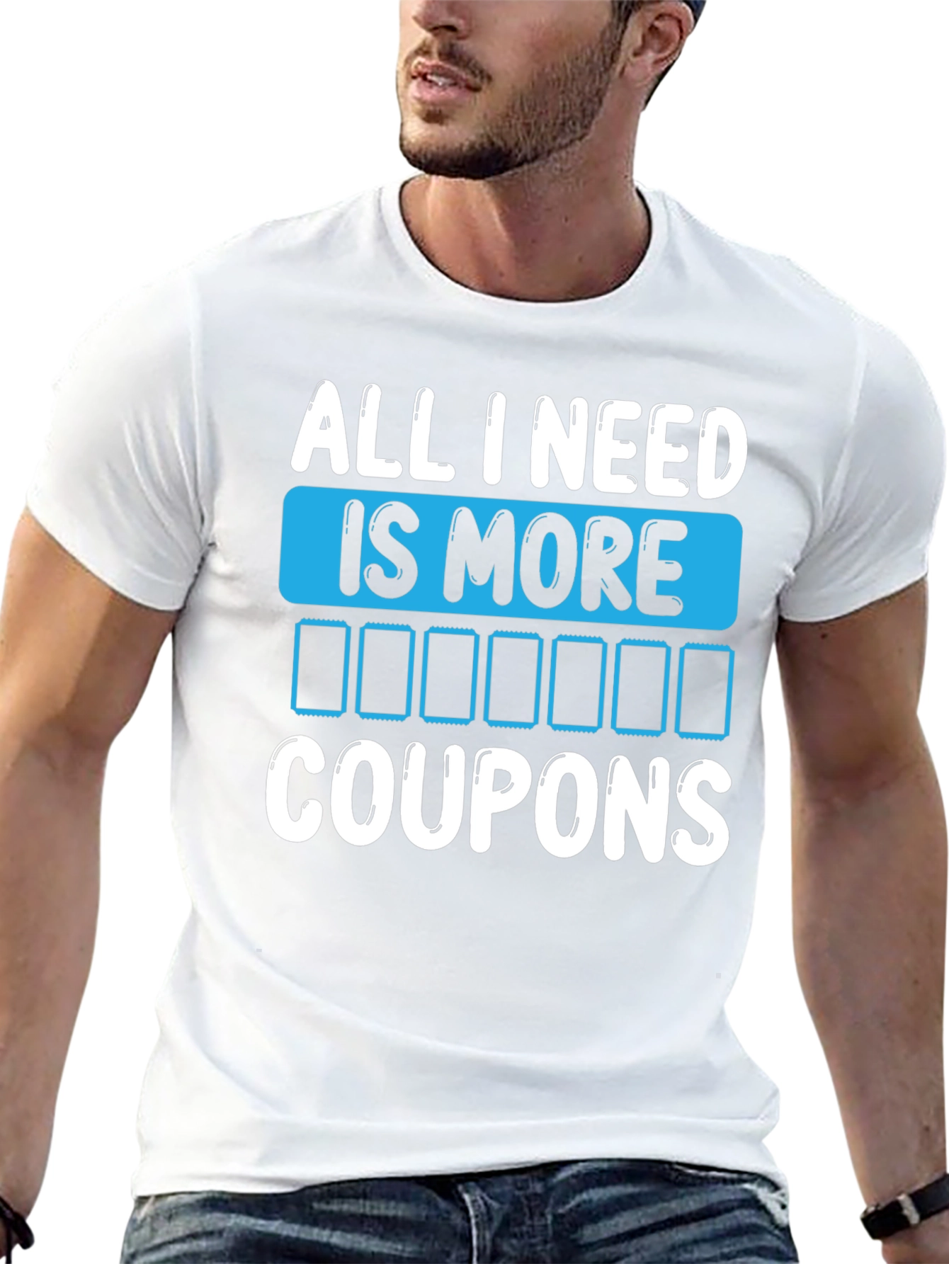 Black Funny 'All I Need Is More Coupons' Graphic T-Shirt view 13