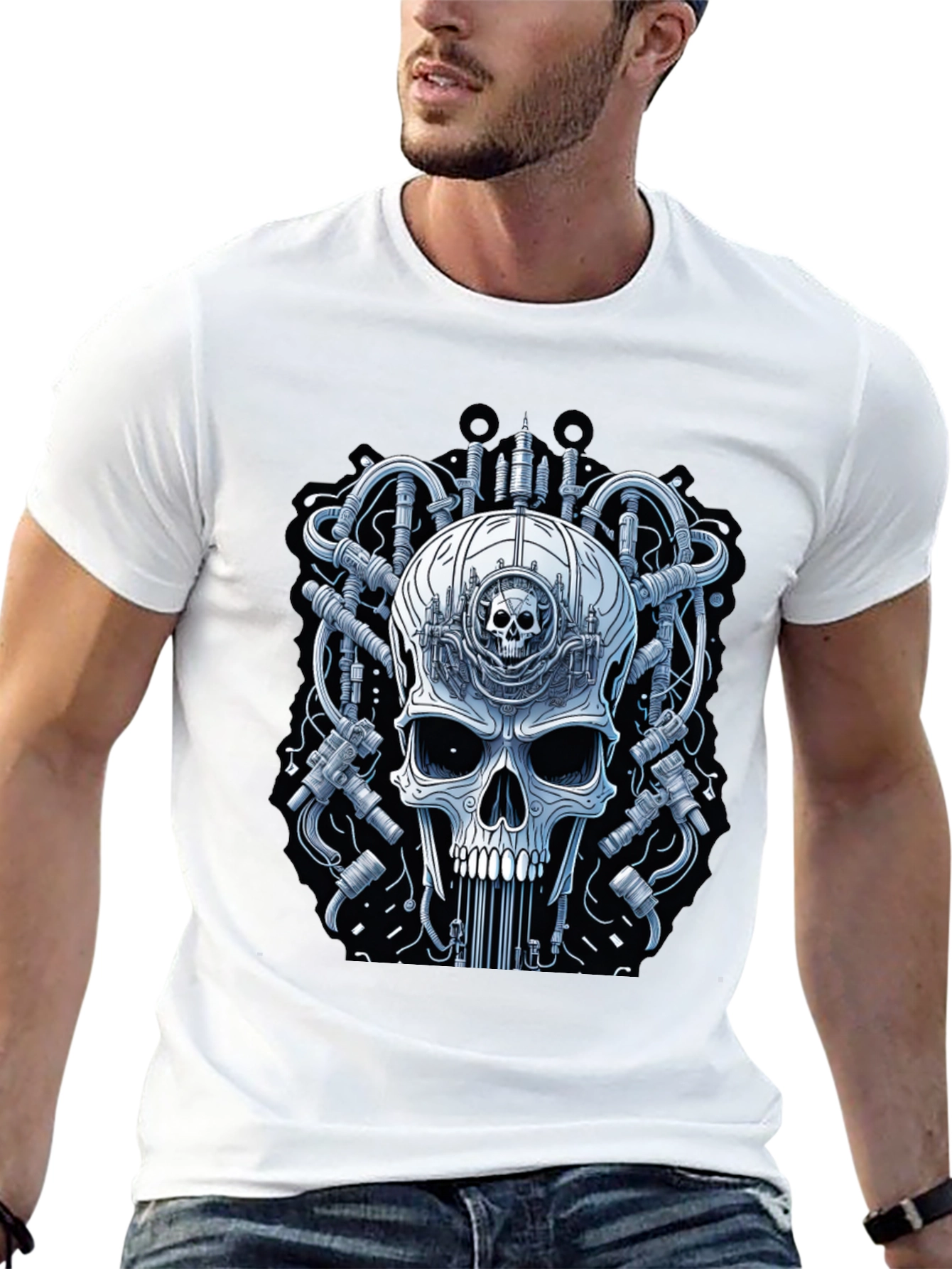 Skull Gear T-Shirt - Men's Graphic Tee - 13