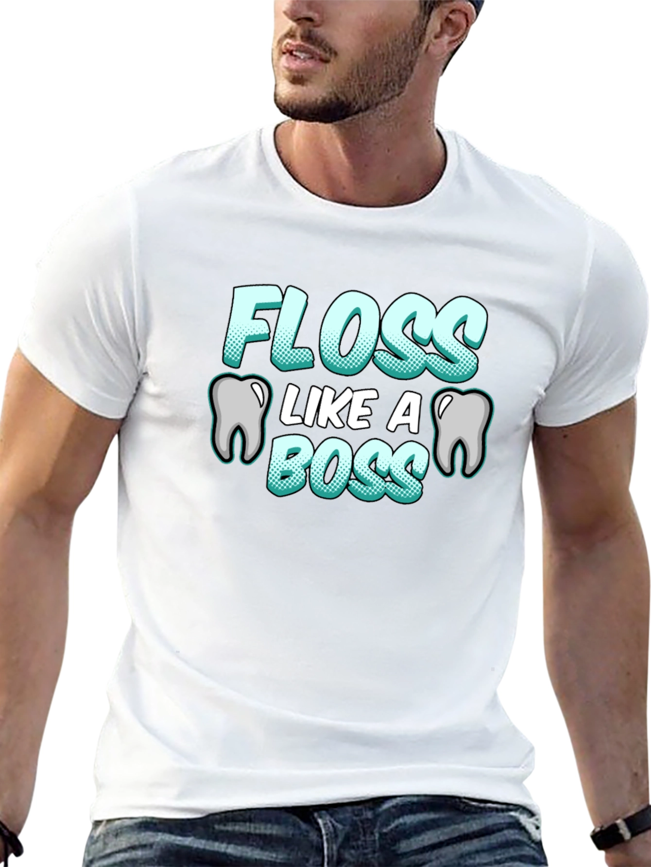 Black Floss Like A Boss T-Shirt Funny Dental Hygiene Tee view 13