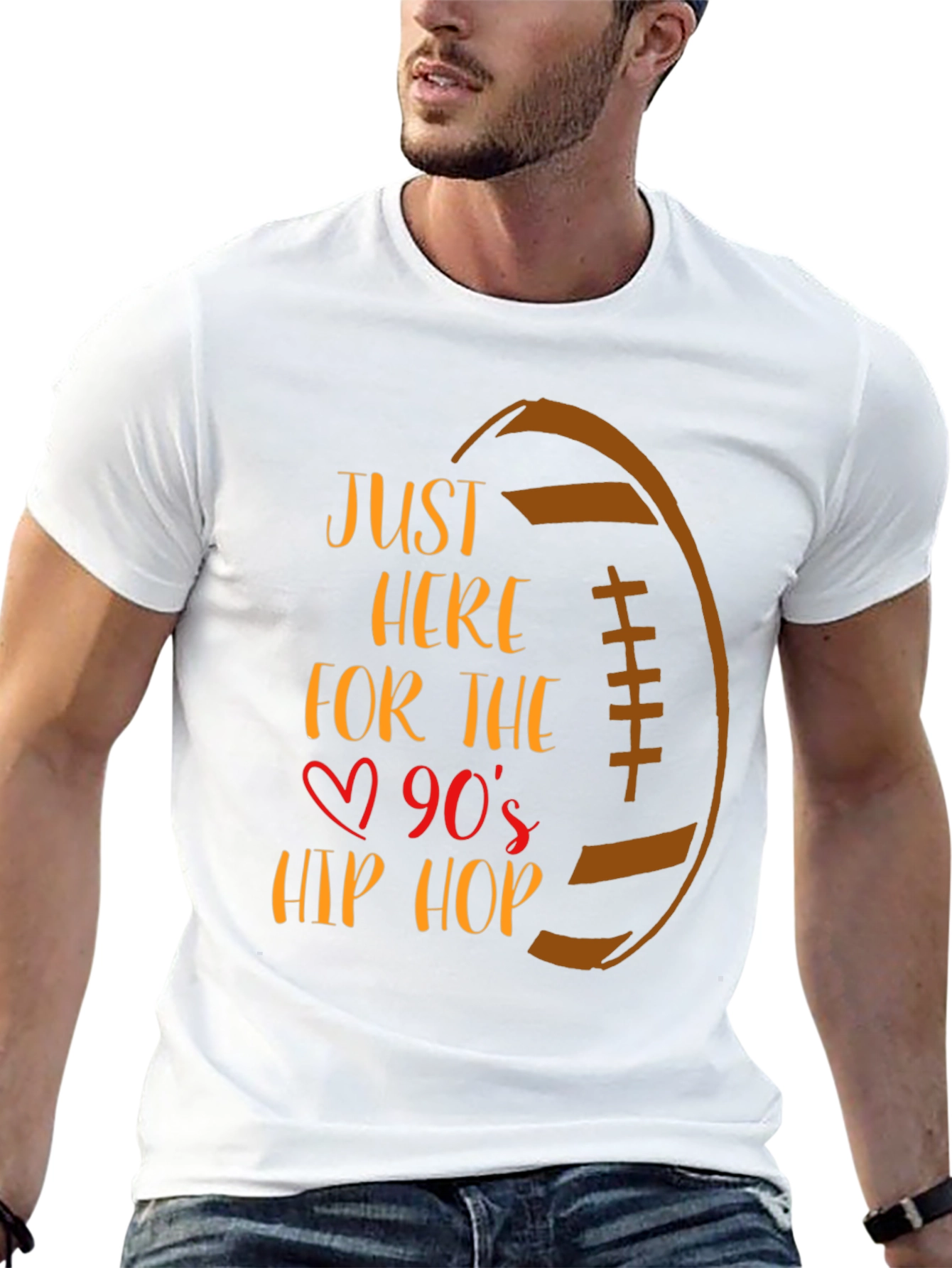 Black 90s Hip Hop Football Graphic Tee view 13
