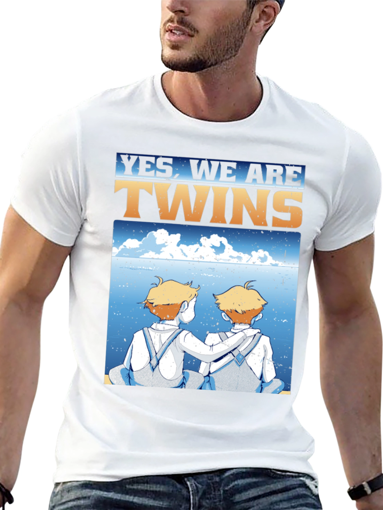 Black Yes, We Are Twins T-Shirt view 13