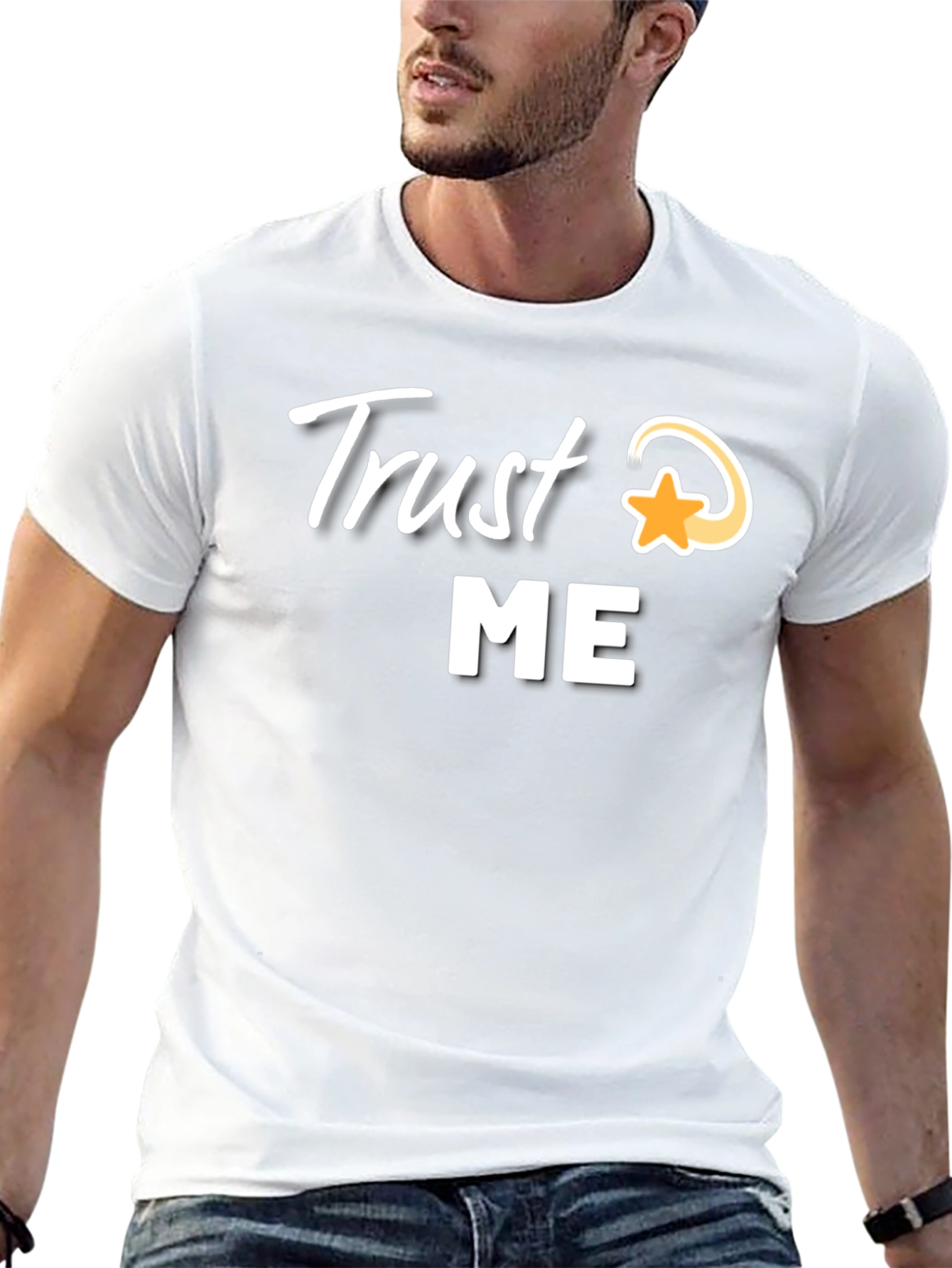 Black Trust Me Star Graphic Tee - Black view 13