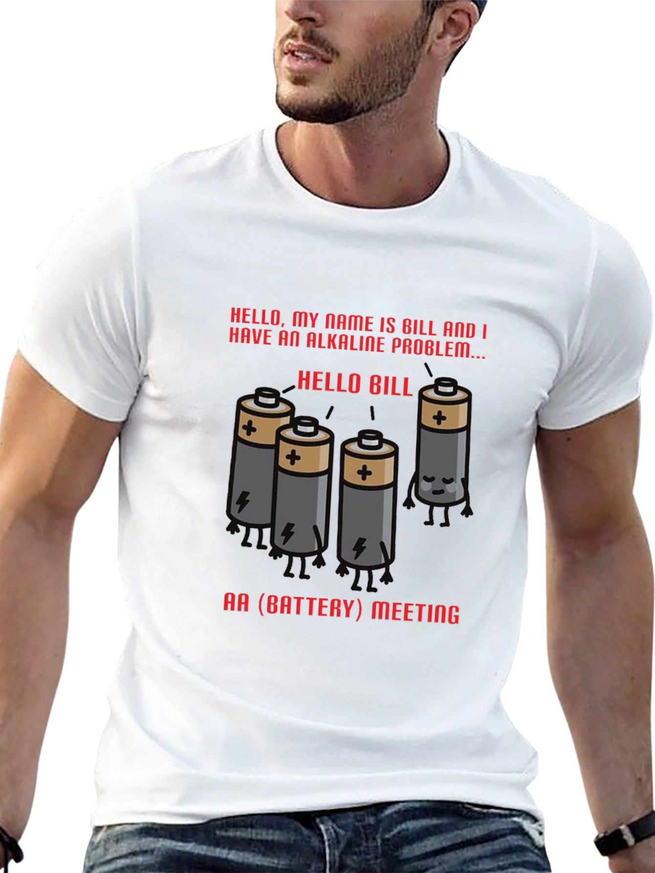 Black Alkaline Problem Battery T-Shirt view 13