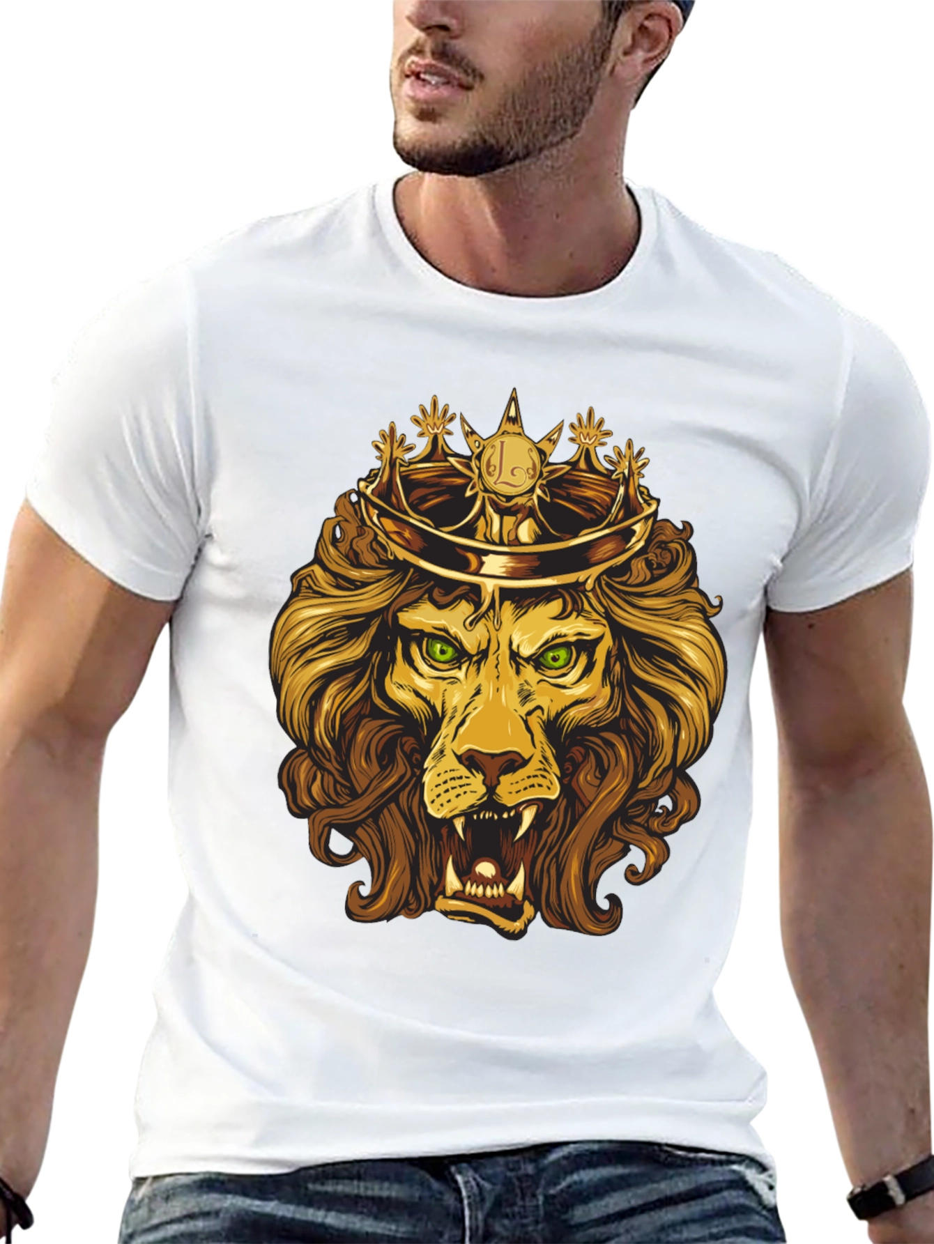 Black King Lion Graphic Tee - Regal Design view 13