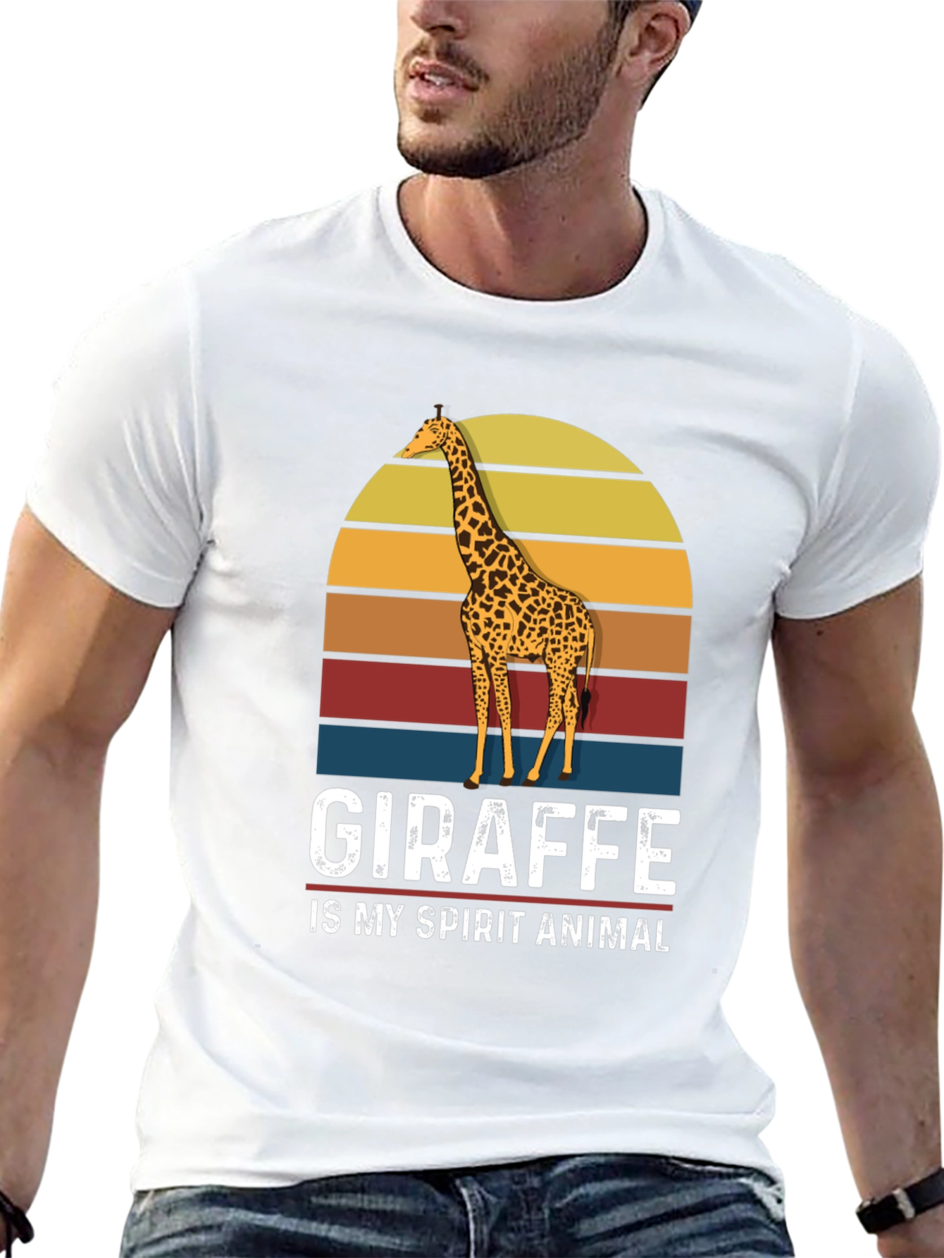Black Giraffe Spirit Animal Graphic T-Shirt view 13